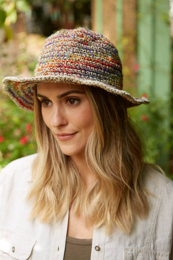 Pachamama Hemp/Cotton Hat Hoxton, crocheted cotton and hemp hat; product view 2.