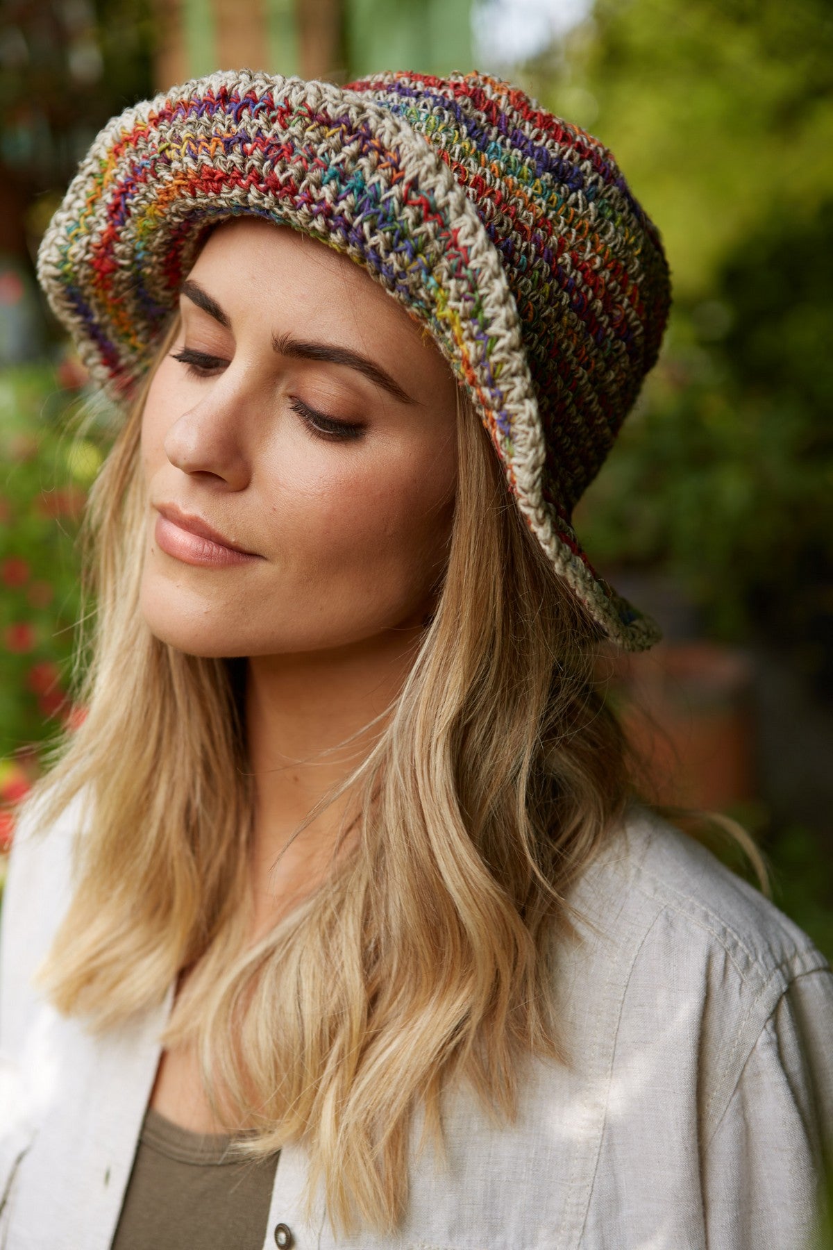 Pachamama Hemp/Cotton Hat Hoxton, crocheted cotton and hemp hat; product view 3.