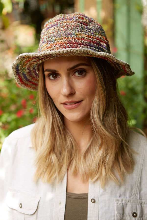 Pachamama Hemp/Cotton Hat Hoxton, crocheted cotton and hemp hat; product view.