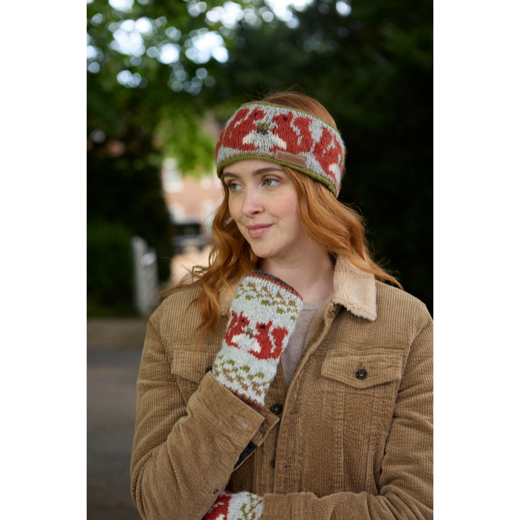 Pachamama Squirrel Headband, with contrasting squirrel motifs; product view 3.
