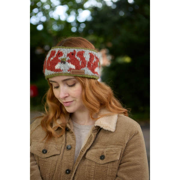 Pachamama Squirrel Headband, with contrasting squirrel motifs; product view 4.