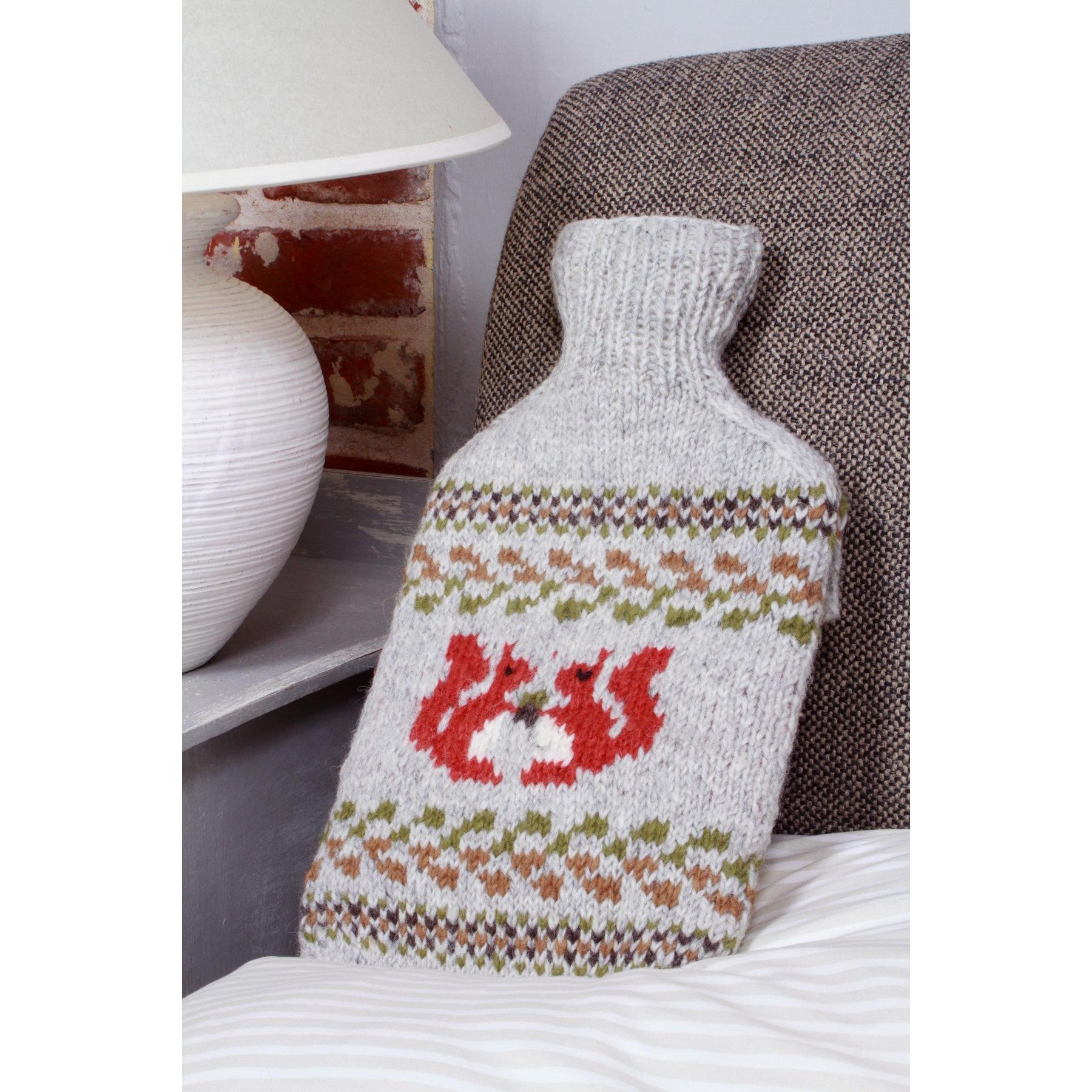 Pachamama Squirrel Hot Water Bottle, with contrasting squirrel motifs; product view 3.
