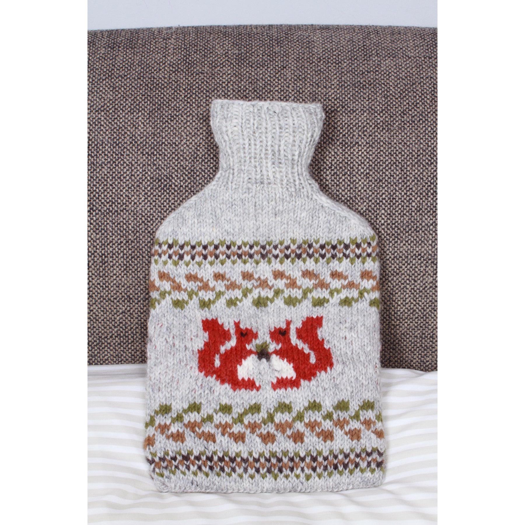 Pachamama Squirrel Hot Water Bottle, with contrasting squirrel motifs; product view 7.