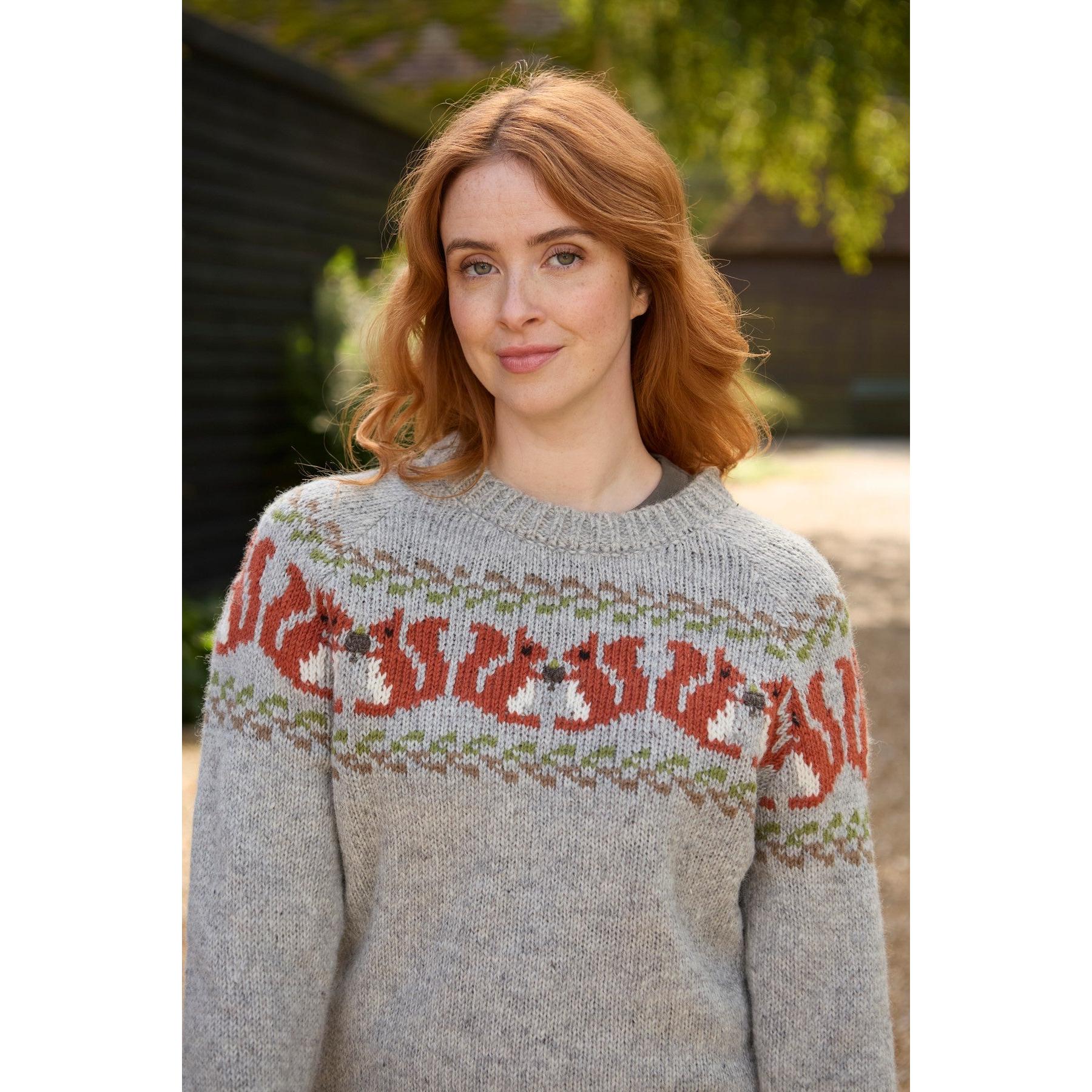 Pachamama Squirrel Sweater, with contrasting squirrel motifs; product view 3.