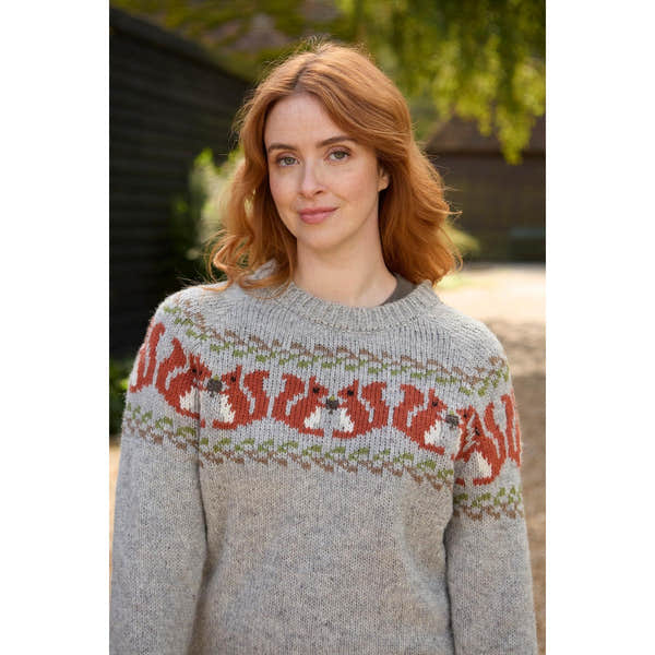 Pachamama Squirrel Sweater, with contrasting squirrel motifs; product view 3.