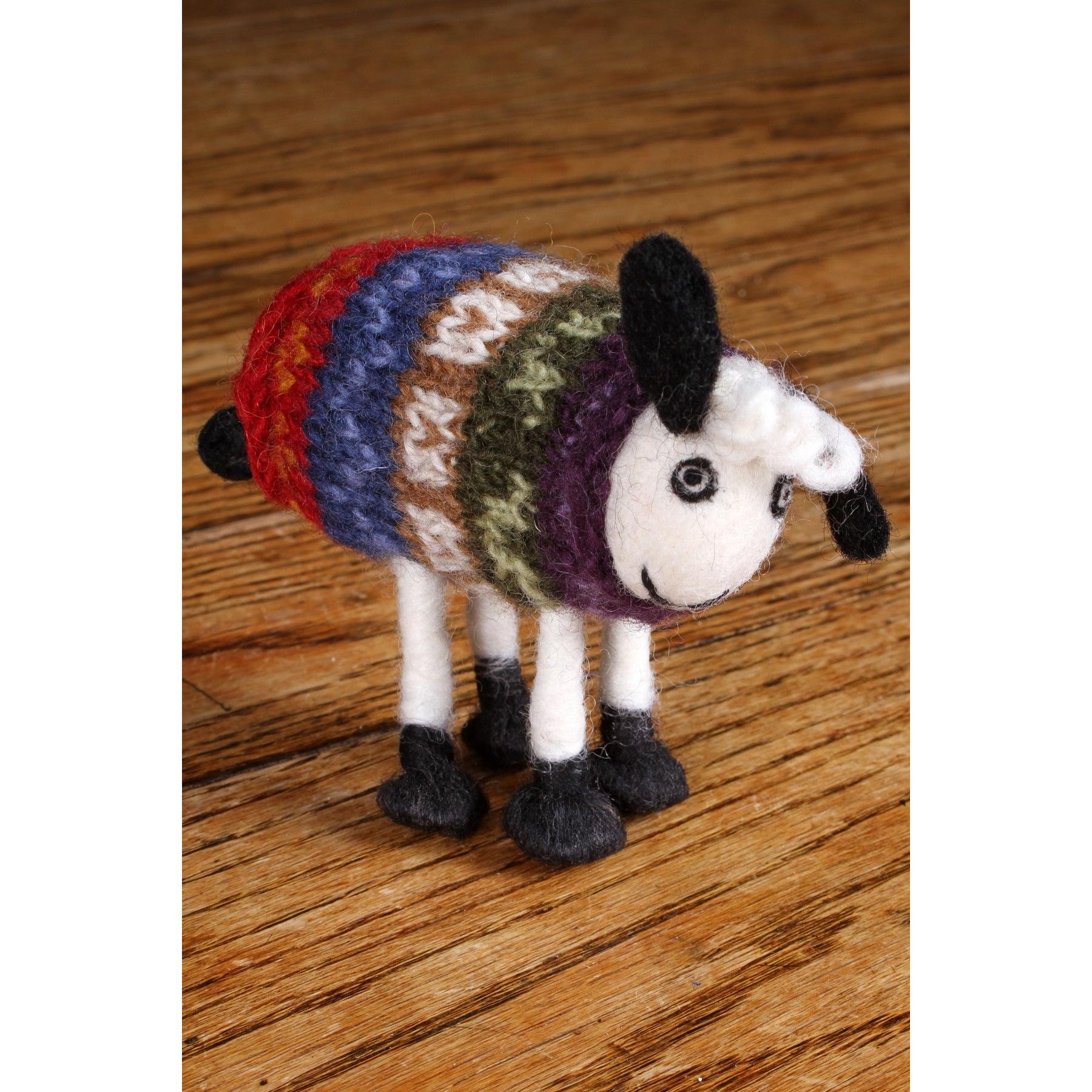 Pachamama Tank Top Tim, felt animal decoration; product view.