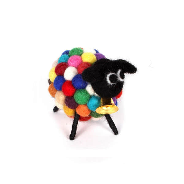 Pachamama Ziggy The Psychedelic Sheep, felt animal decoration; product view 2.