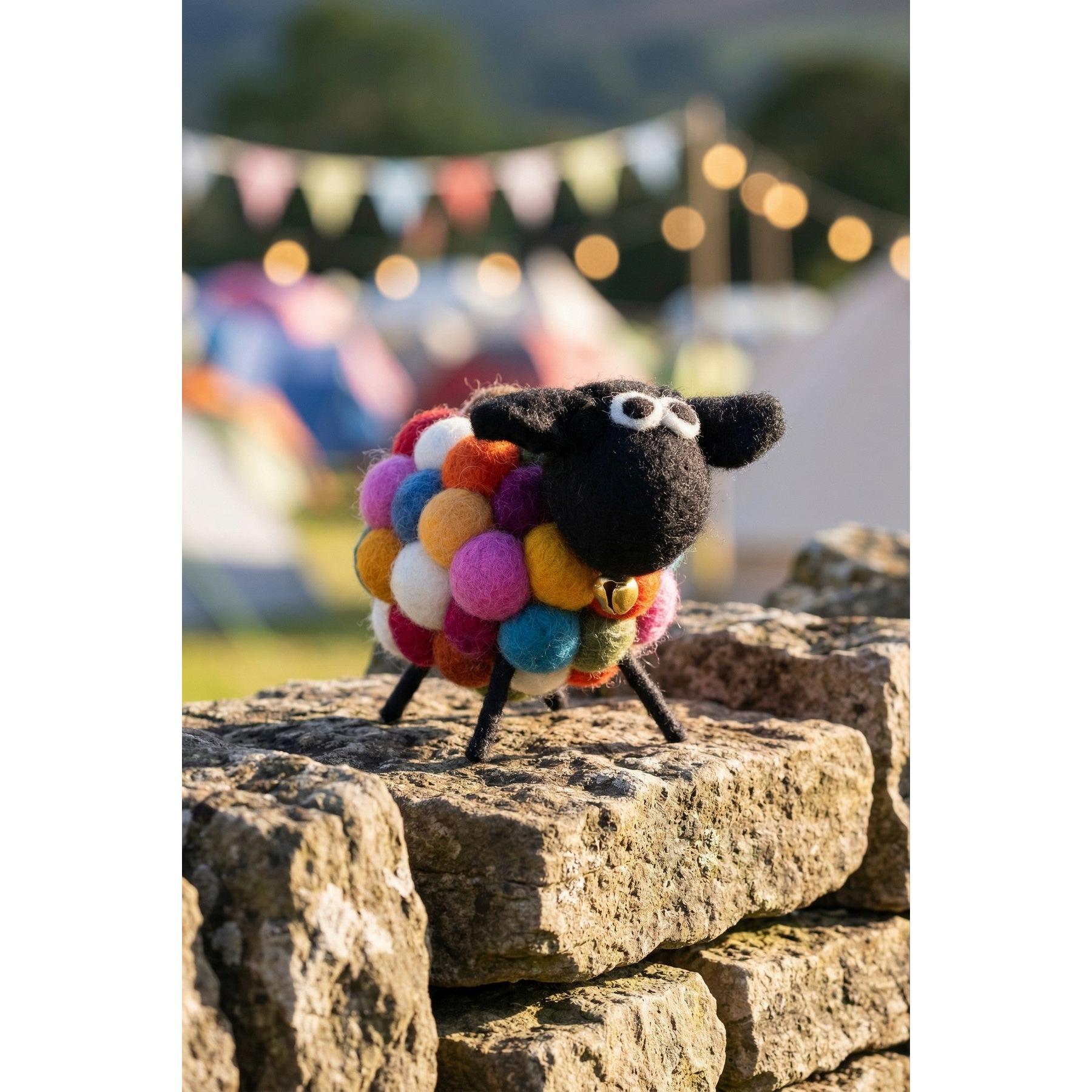 Pachamama Ziggy The Psychedelic Sheep, felt animal decoration; product view 6.