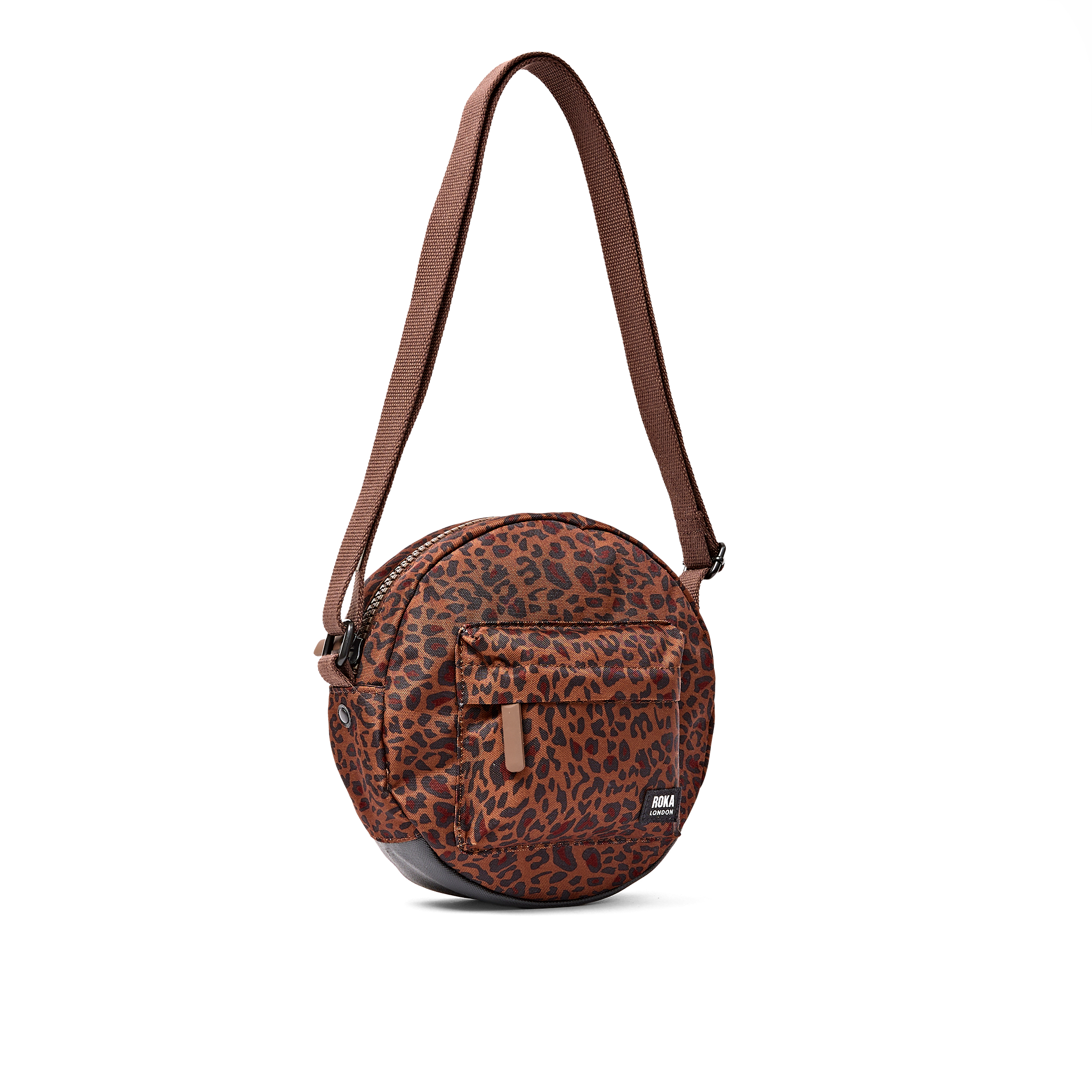 Roka Paddington Mini Leopard Small Crossbody Bag, angled side view (1)