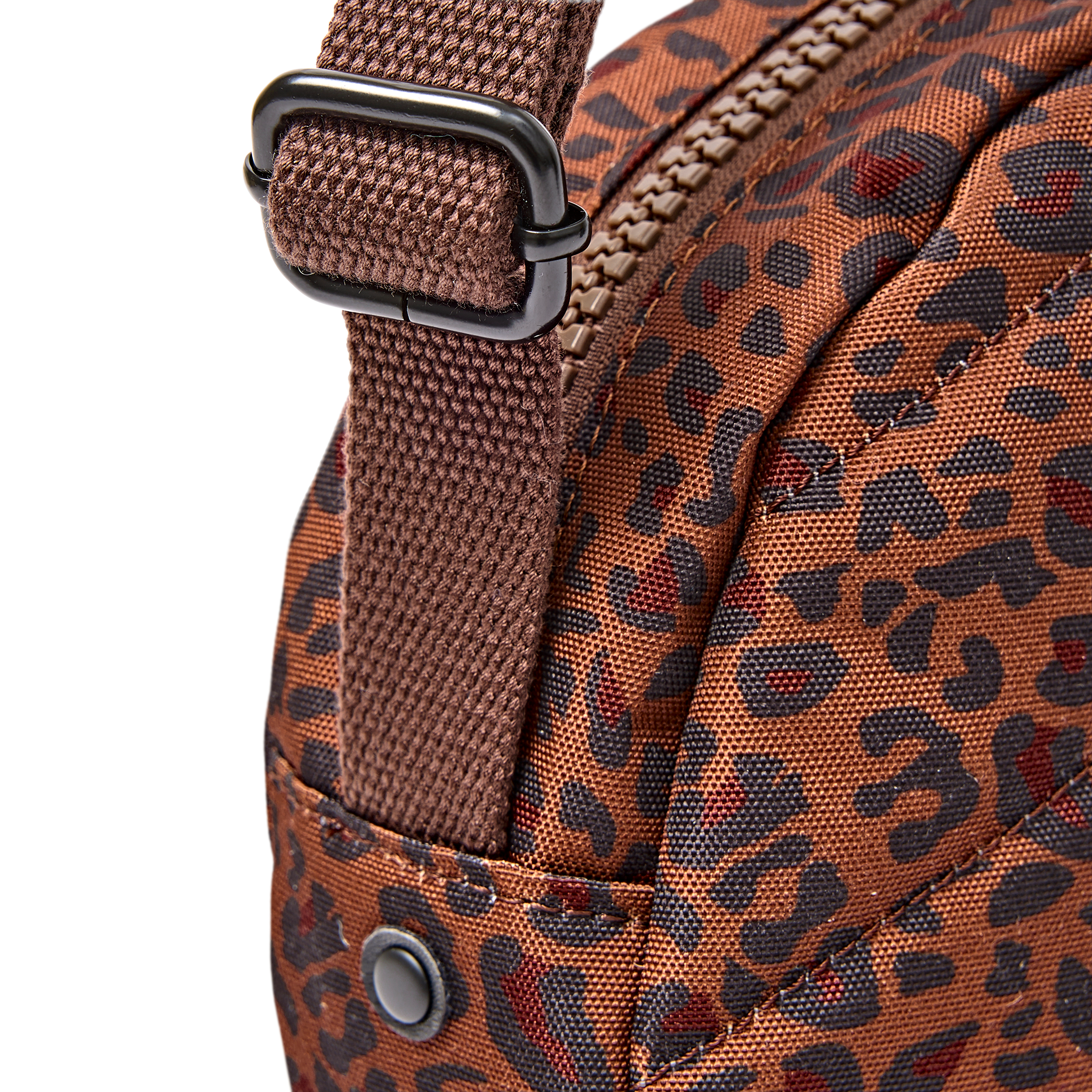 Roka Paddington Mini Leopard Small Crossbody Bag, strap hardware detail (7)