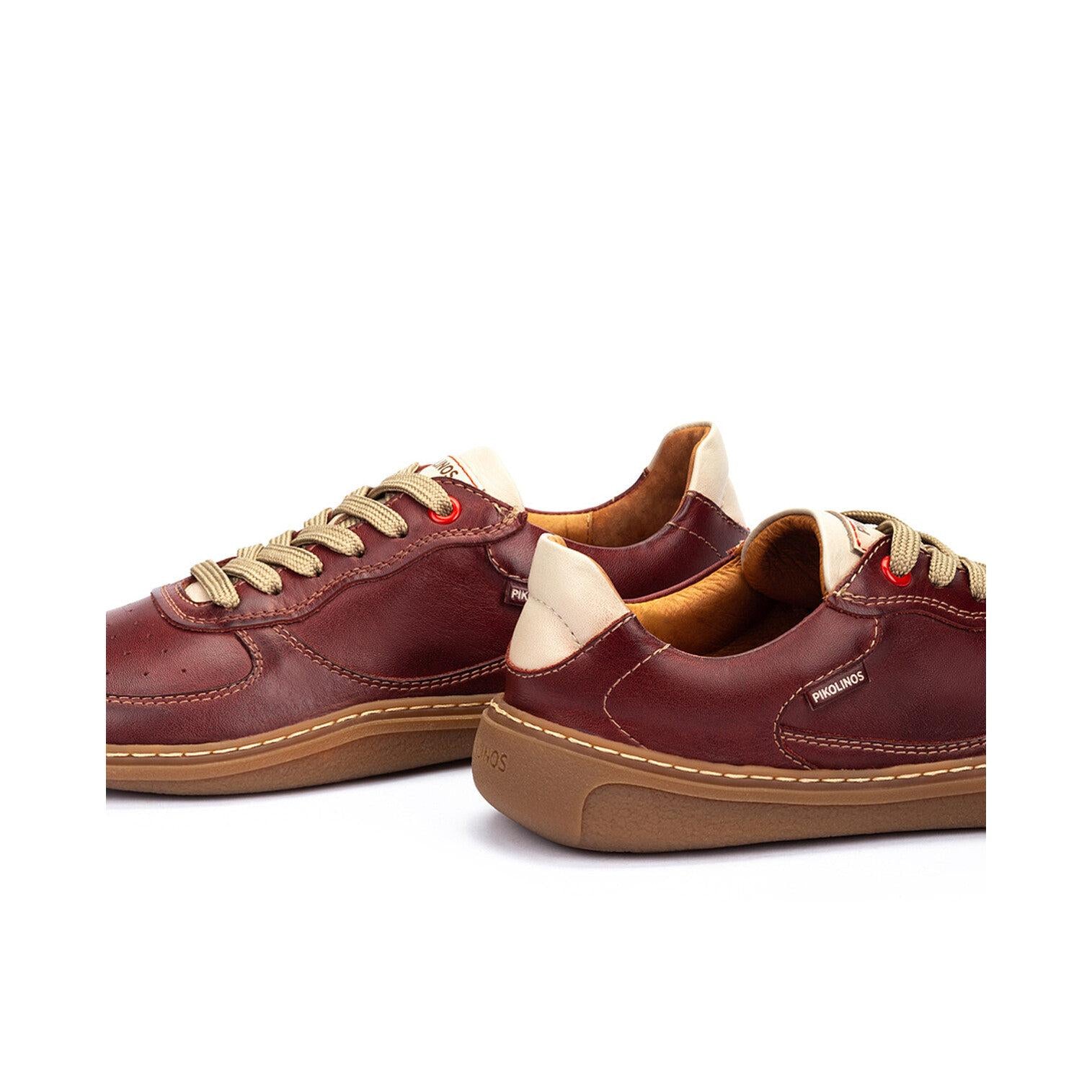 Pikolinos Aranjuez U9F-6363C2 Unisex Arcilla Red Leather Barefoot Lace Up Trainers, alternate product view 4.