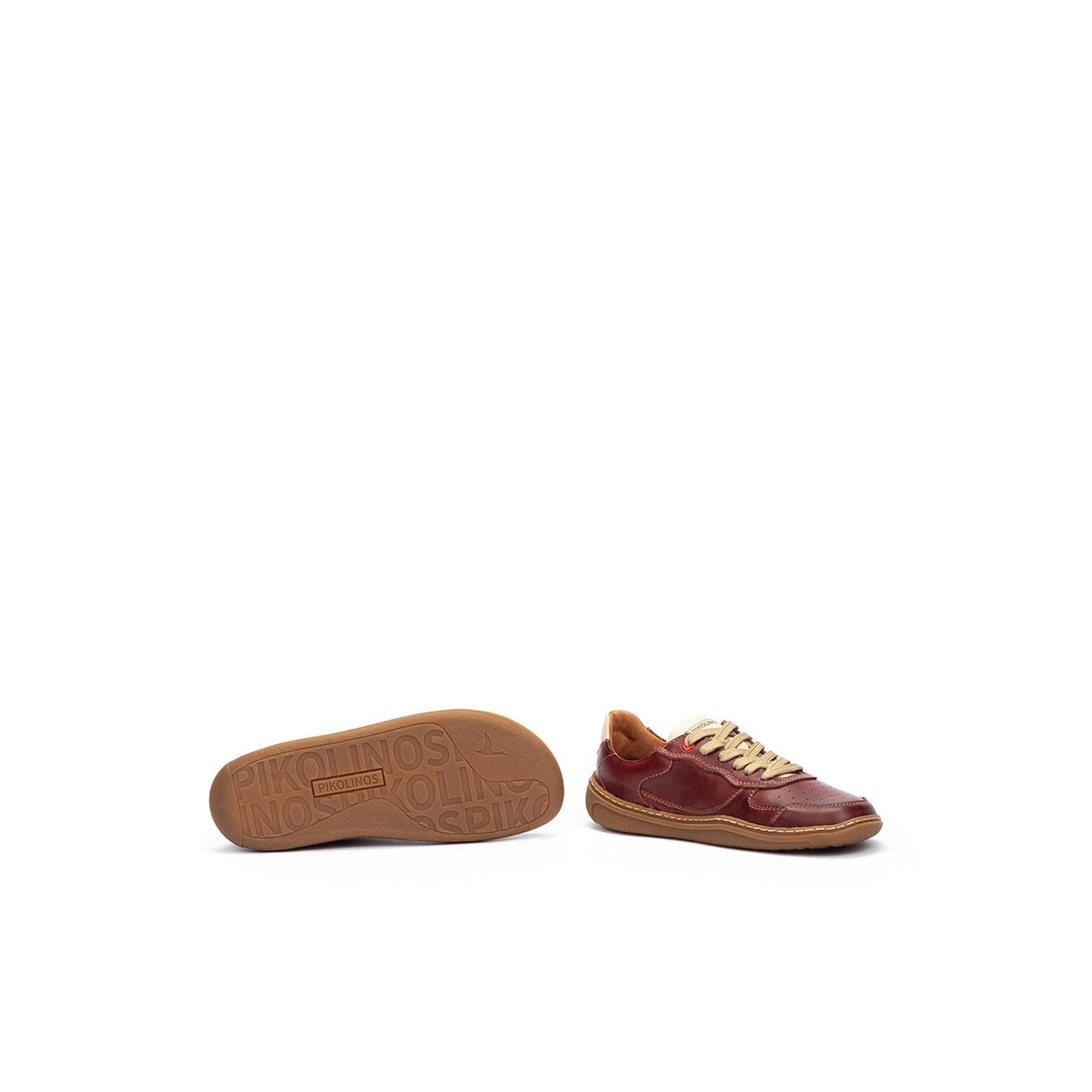 Pikolinos Aranjuez U9F-6363C2 Unisex Arcilla Red Leather Barefoot Lace Up Trainers, alternate product view 5.