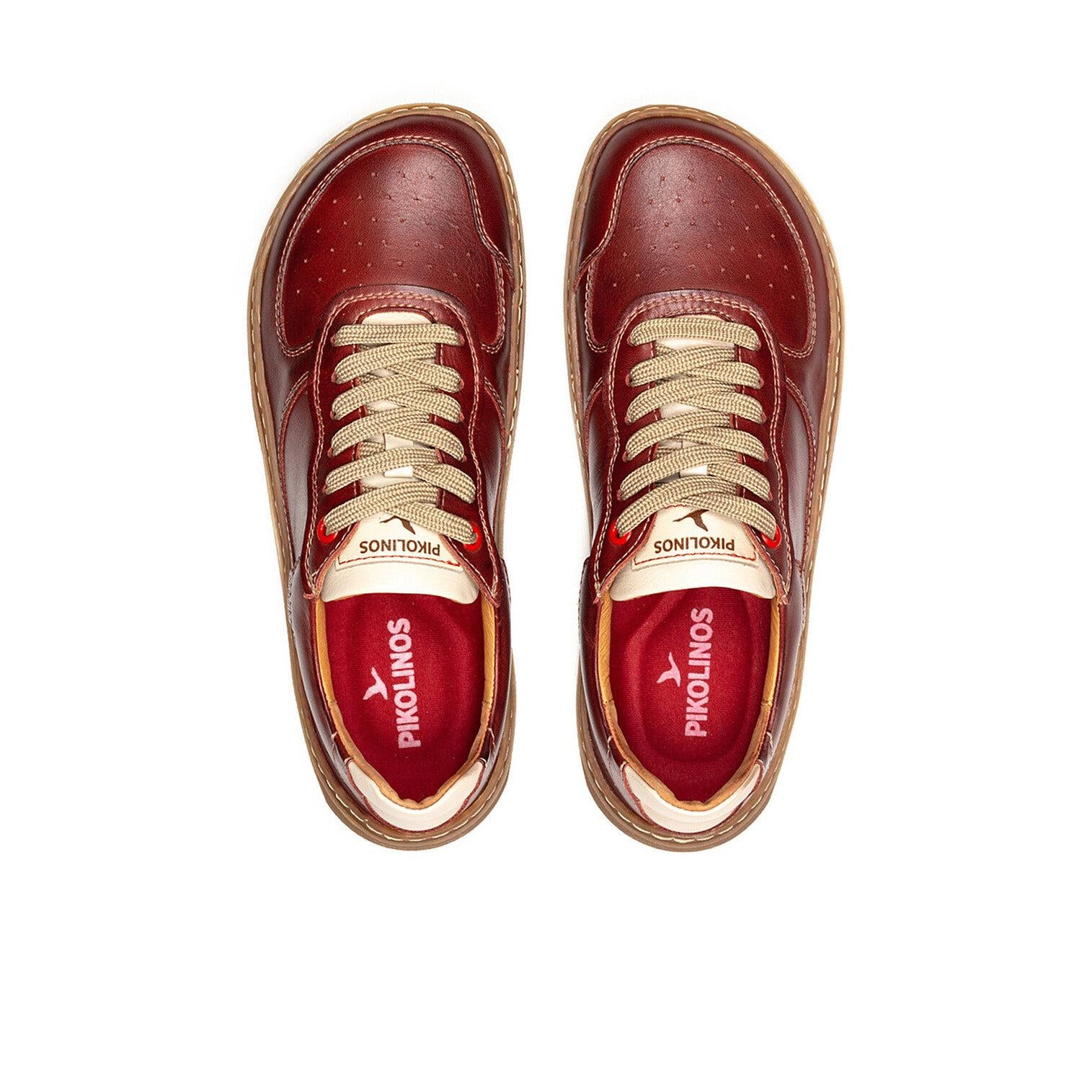 Pikolinos Aranjuez U9F-6363C2 Unisex Arcilla Red Leather Barefoot Lace Up Trainers, alternate product view 6.