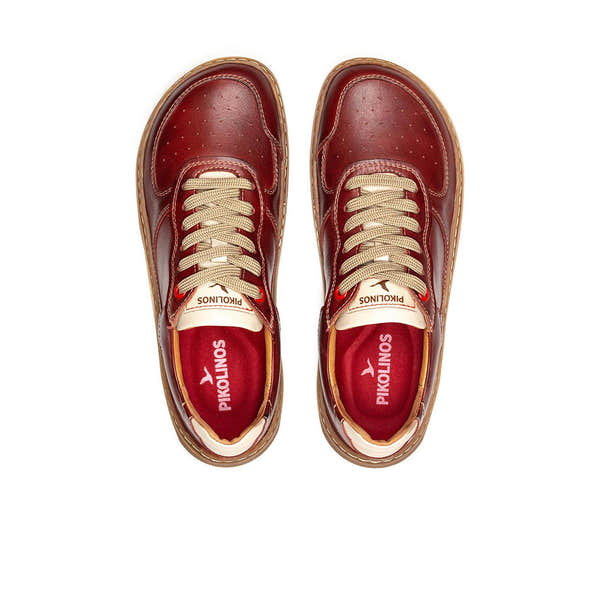 Pikolinos Aranjuez U9F-6363C2 Unisex Arcilla Red Leather Barefoot Lace Up Trainers, alternate product view 6.