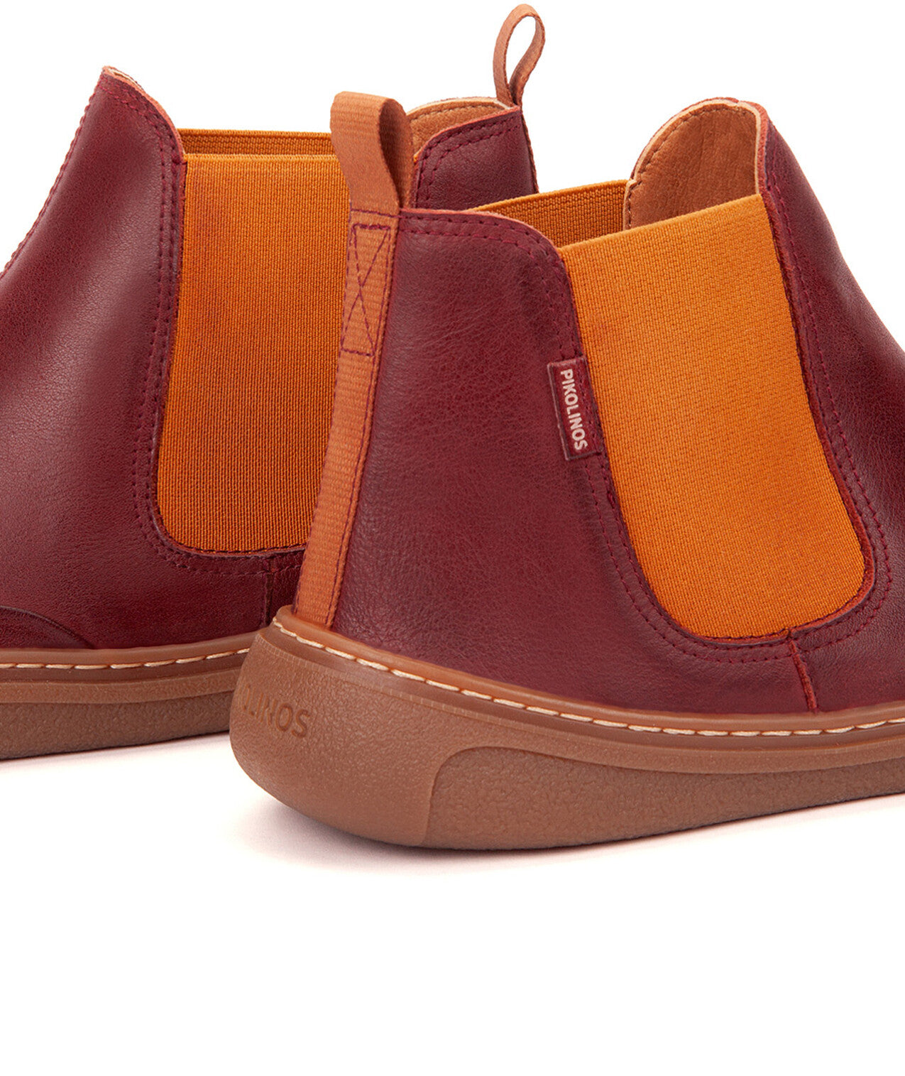 Pikolinos Aranjuez U9F-8995 Unisex Arcilla Red Leather Barefoot Chelsea Ankle Boots, alternate product view 4.