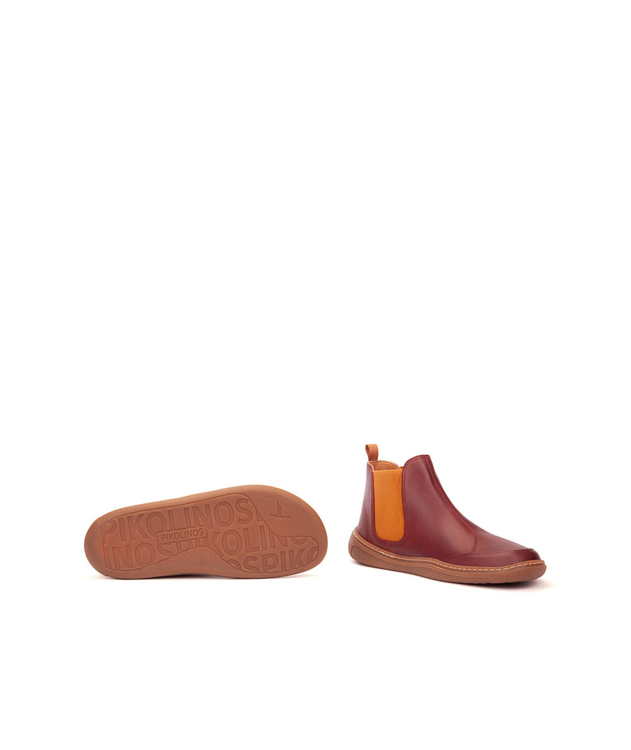 Pikolinos Aranjuez U9F-8995 Unisex Arcilla Red Leather Barefoot Chelsea Ankle Boots, alternate product view 5.