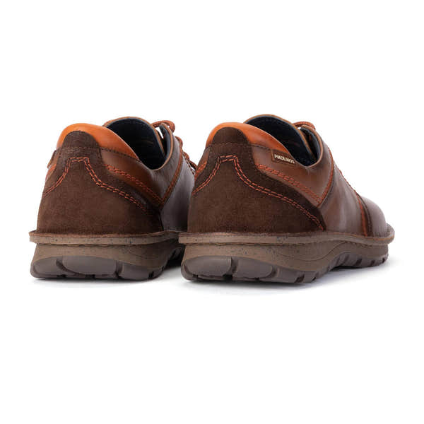 Pikolinos Baeza M2T-4342C1 Mens Chocolate Brown Leather Lace Up Shoes, alternate product view 3.