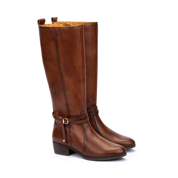Pikolinos Daroca W1U-9764 Ladies Chocolate Brown Leather Side Zip Heeled Knee High Boots, alternate product view 2.