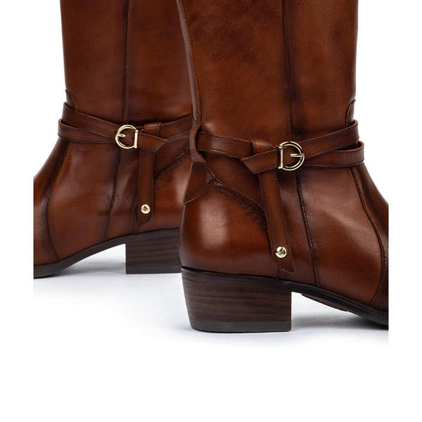 Pikolinos Daroca W1U-9764 Ladies Chocolate Brown Leather Side Zip Heeled Knee High Boots, alternate product view 4.