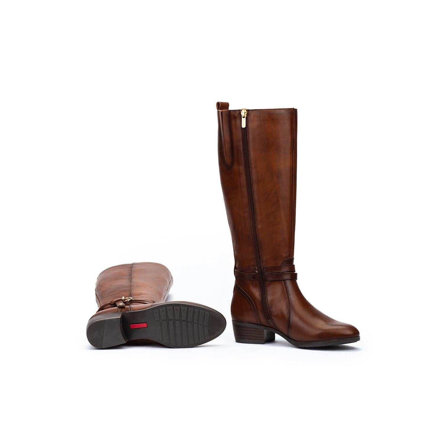 Pikolinos Daroca W1U-9764 Ladies Chocolate Brown Leather Side Zip Heeled Knee High Boots, alternate product view 5.