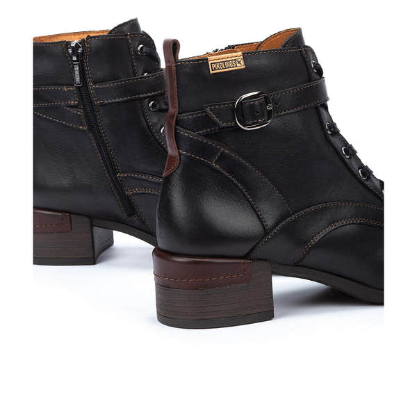 Pikolinos Malaga W6W-8996C1 Ladies Black Leather Zip & Lace Heeled Ankle Boots, alternate product view 4.