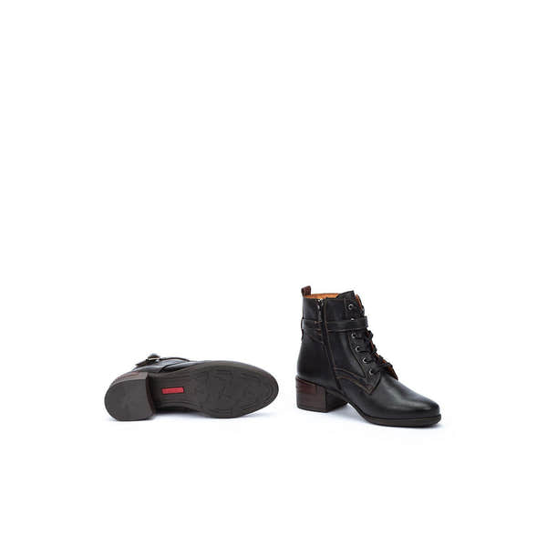 Pikolinos Malaga W6W-8996C1 Ladies Black Leather Zip & Lace Heeled Ankle Boots, alternate product view 5.