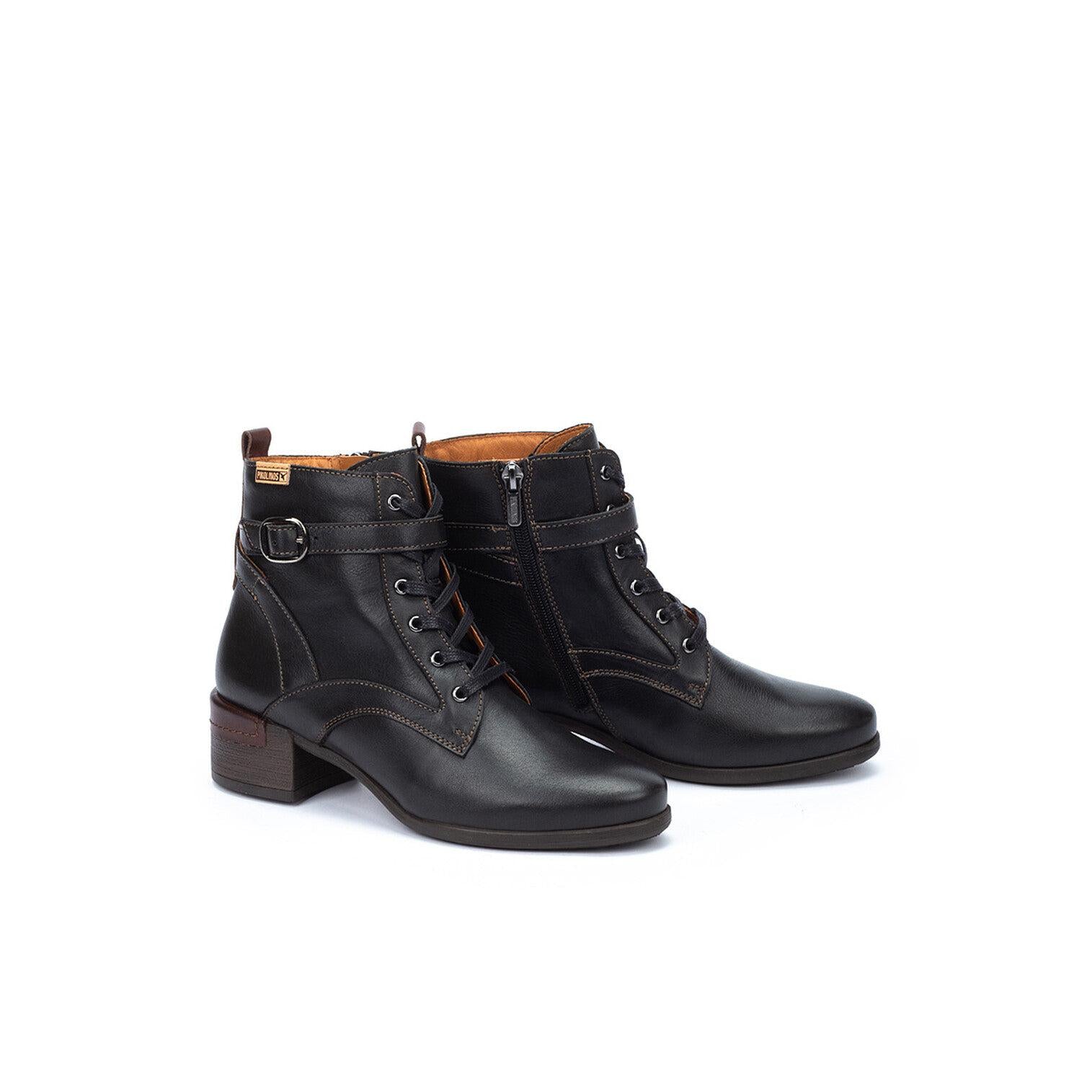Pikolinos Malaga W6W-8996C1 Ladies Black Leather Zip & Lace Heeled Ankle Boots, alternate product view 6.