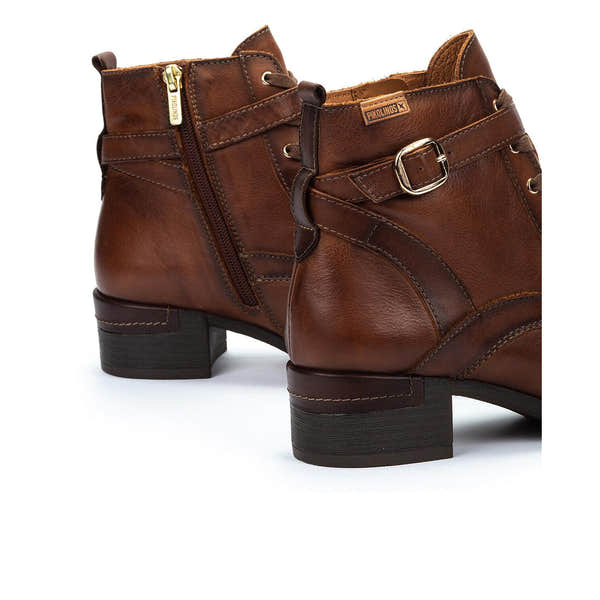 Pikolinos Malaga W6W-8996C1 Ladies Chocolate Brown Leather Zip & Lace Heeled Ankle Boots, alternate product view 4.