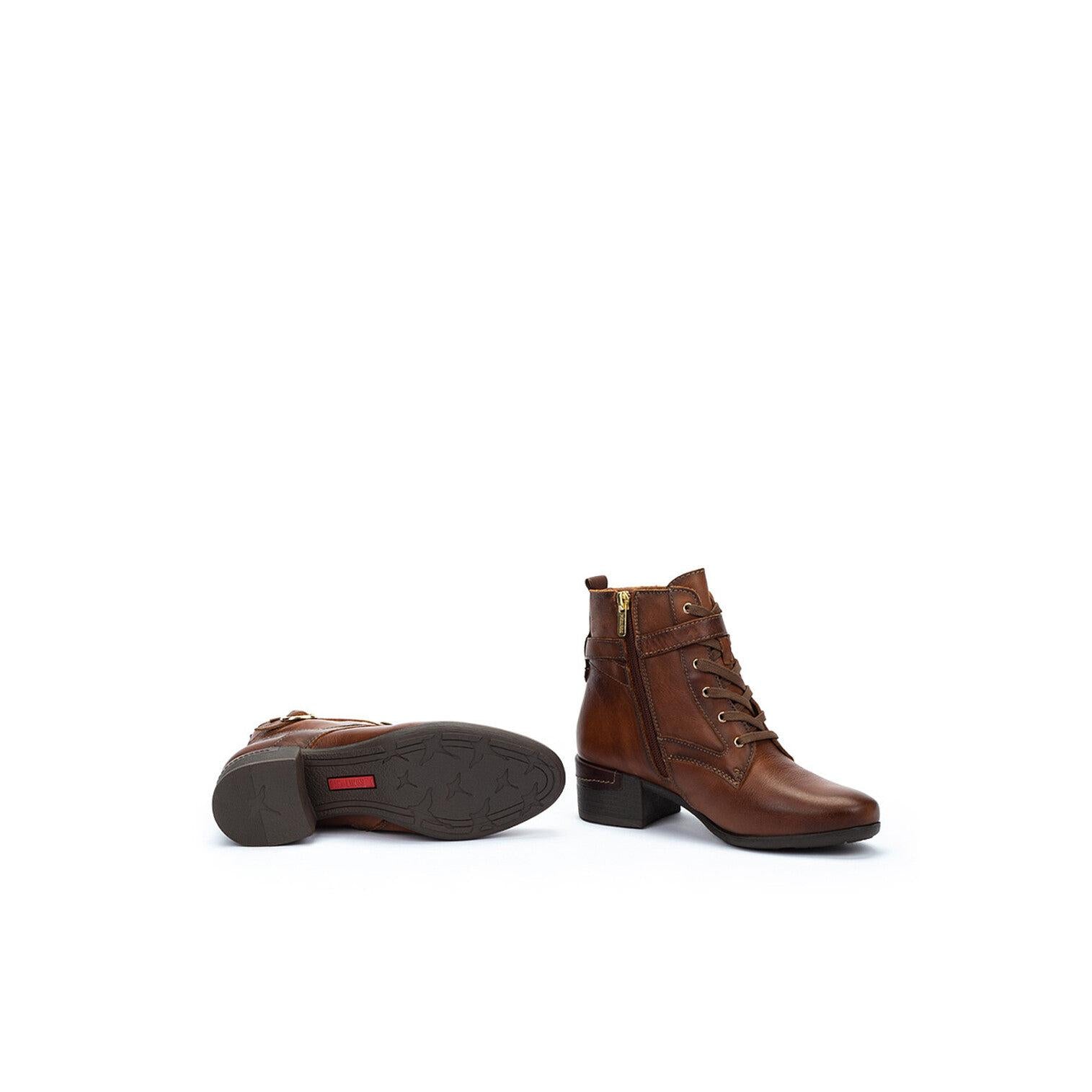 Pikolinos Malaga W6W-8996C1 Ladies Chocolate Brown Leather Zip & Lace Heeled Ankle Boots, alternate product view 5.