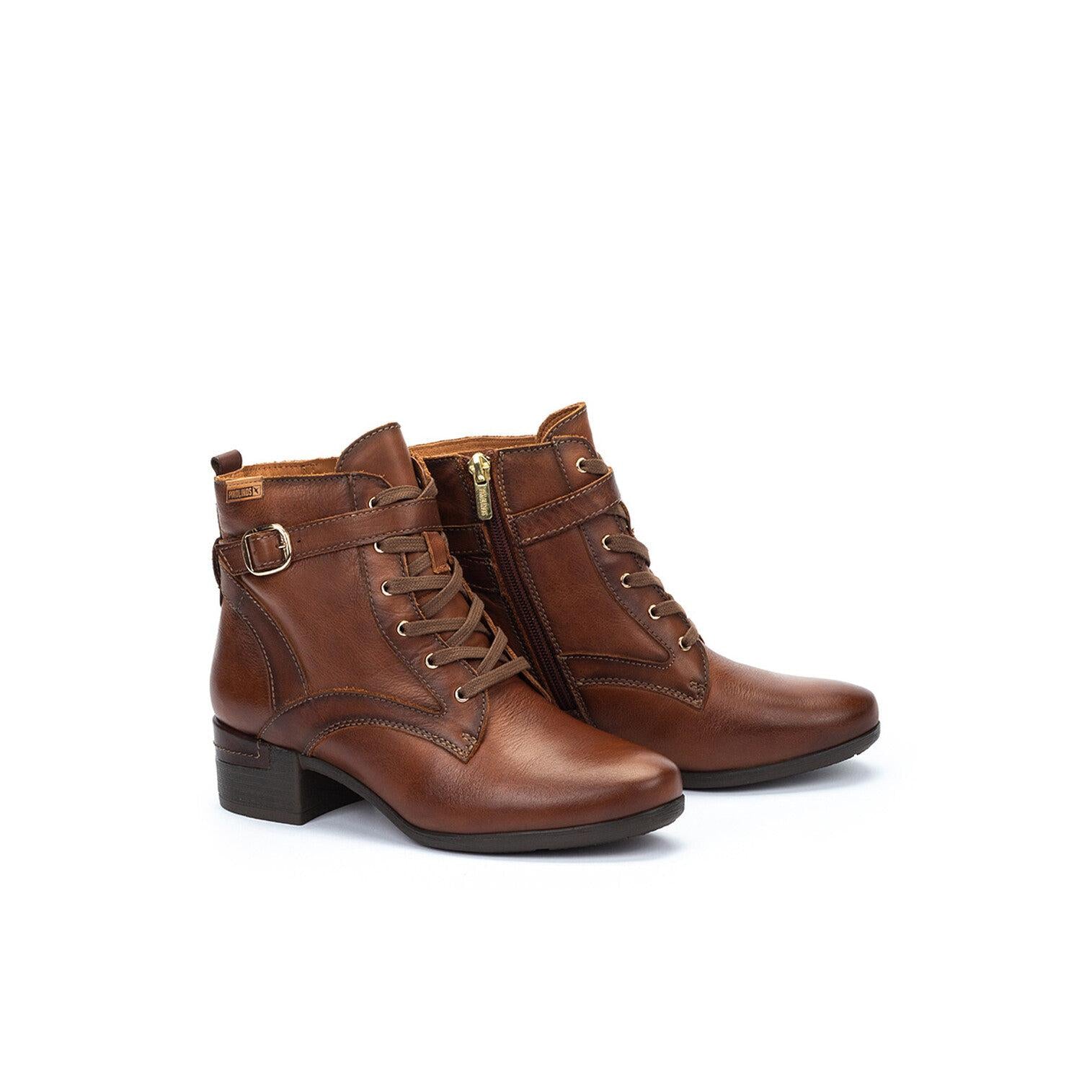 Pikolinos Malaga W6W-8996C1 Ladies Chocolate Brown Leather Zip & Lace Heeled Ankle Boots, alternate product view 6.