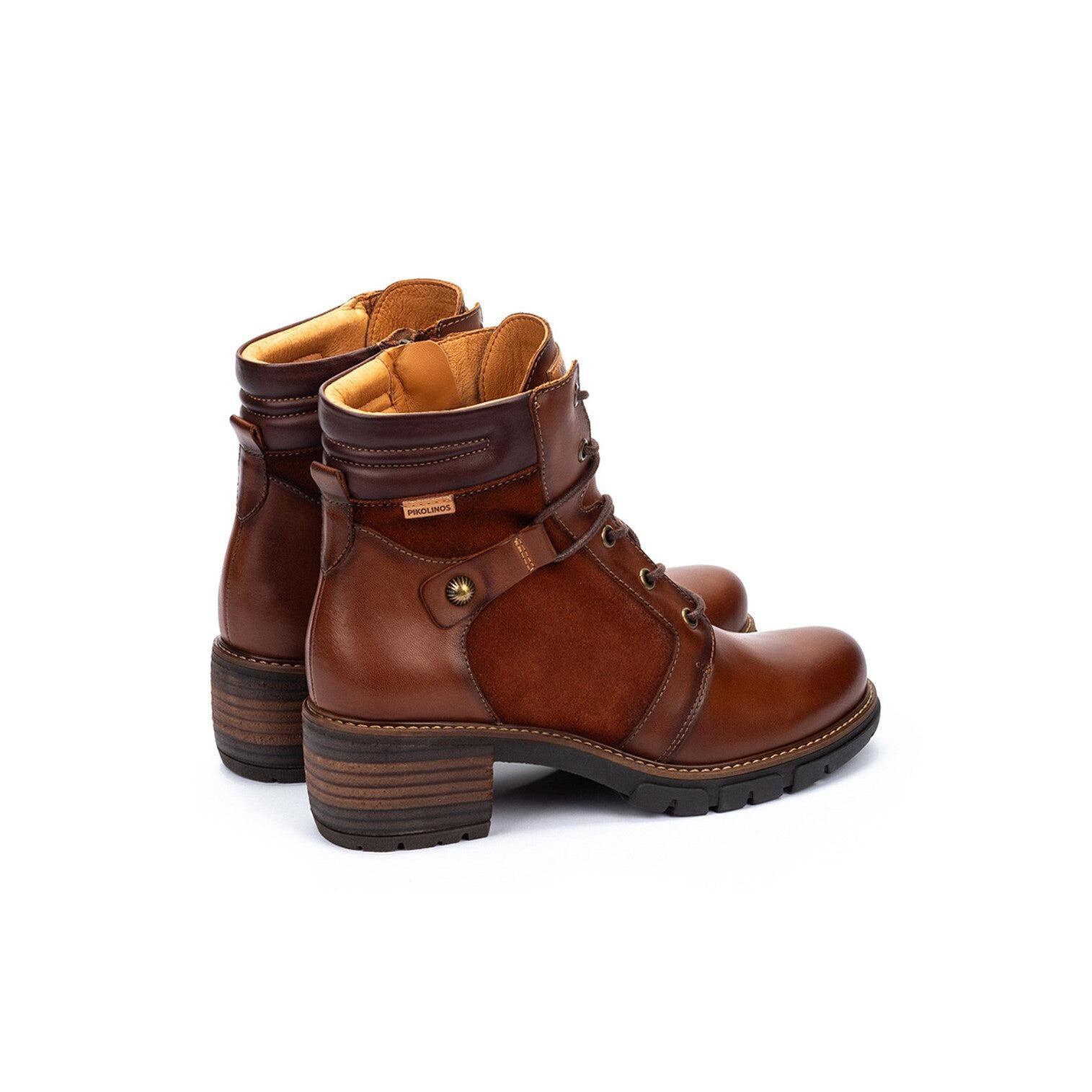 Pikolinos San Sebastia W1T-8979C1 Ladies Chocolate Brown Leather Zip & Lace Heeled Ankle Boots, alternate product view 3.