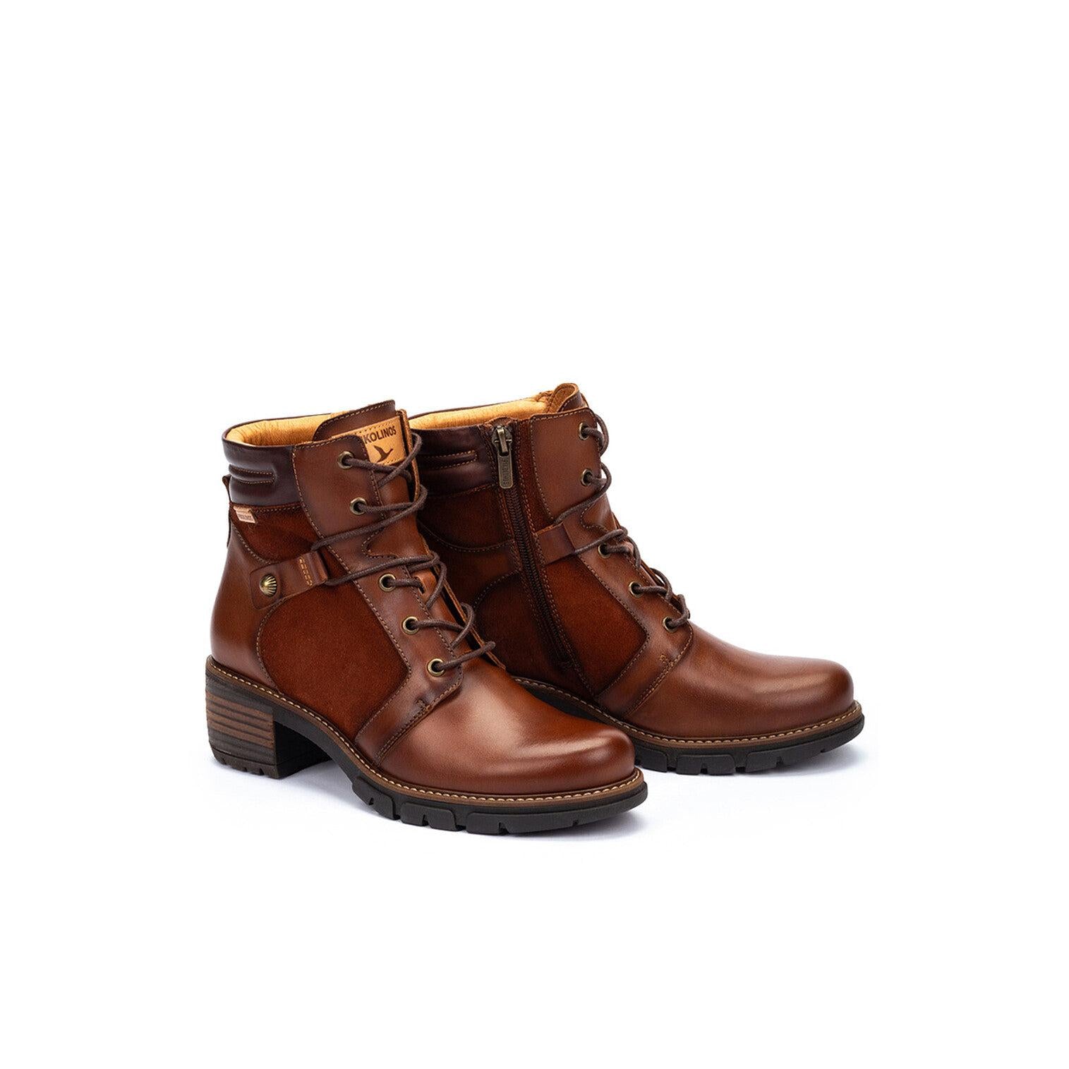 Pikolinos San Sebastia W1T-8979C1 Ladies Chocolate Brown Leather Zip & Lace Heeled Ankle Boots, alternate product view 6.