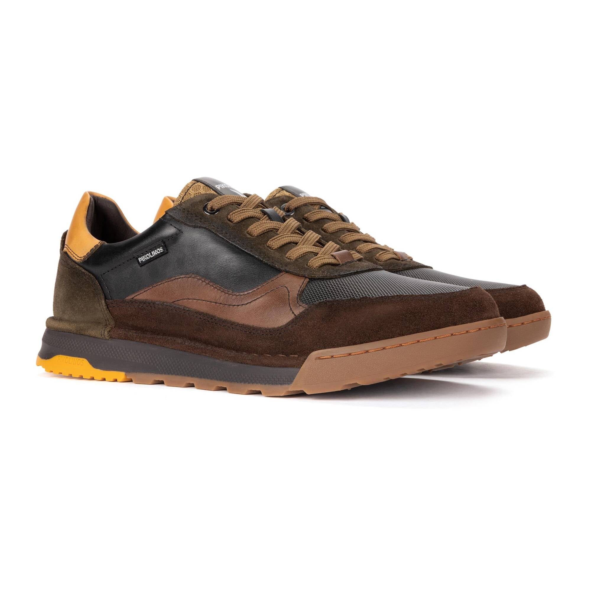 Pikolinos Teide M3W-6015C1 Mens Black Leather Lace Up Trainers, alternate product view 2.