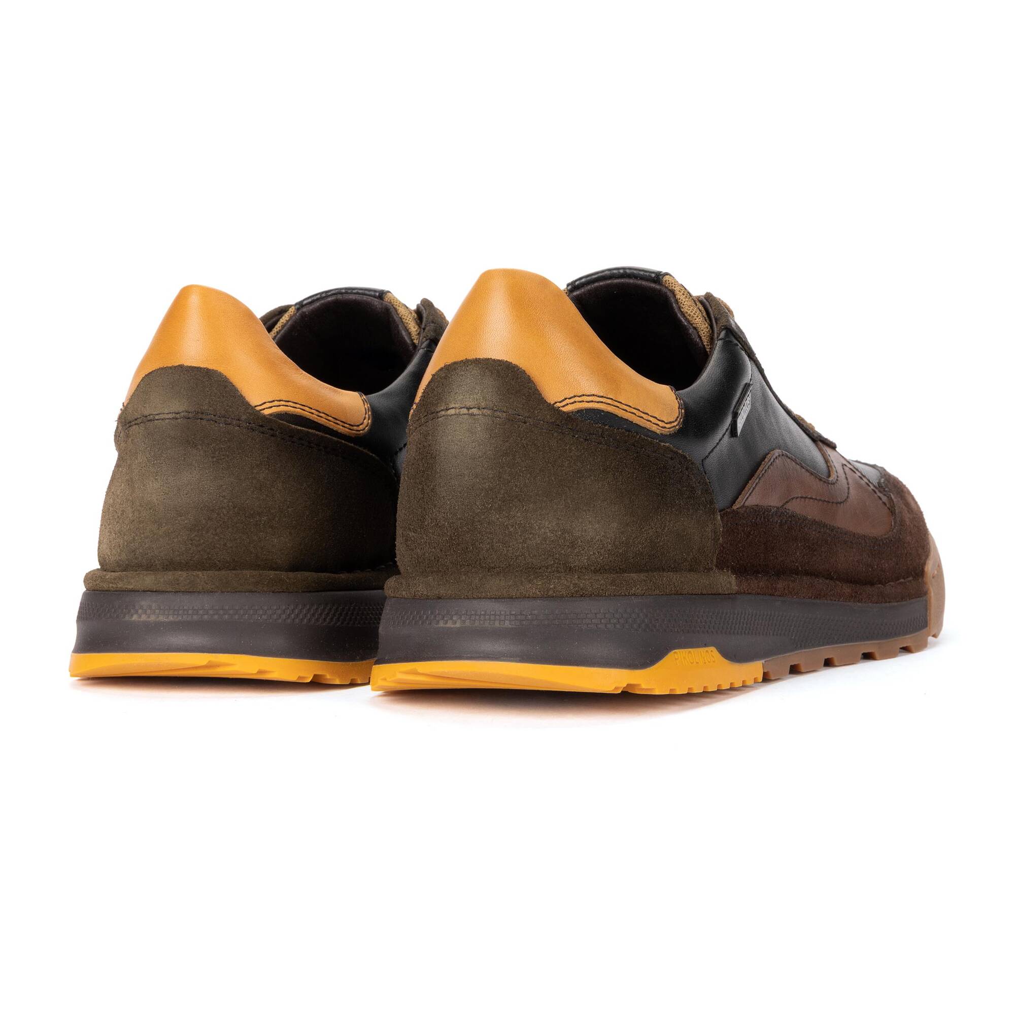 Pikolinos Teide M3W-6015C1 Mens Black Leather Lace Up Trainers, alternate product view 3.