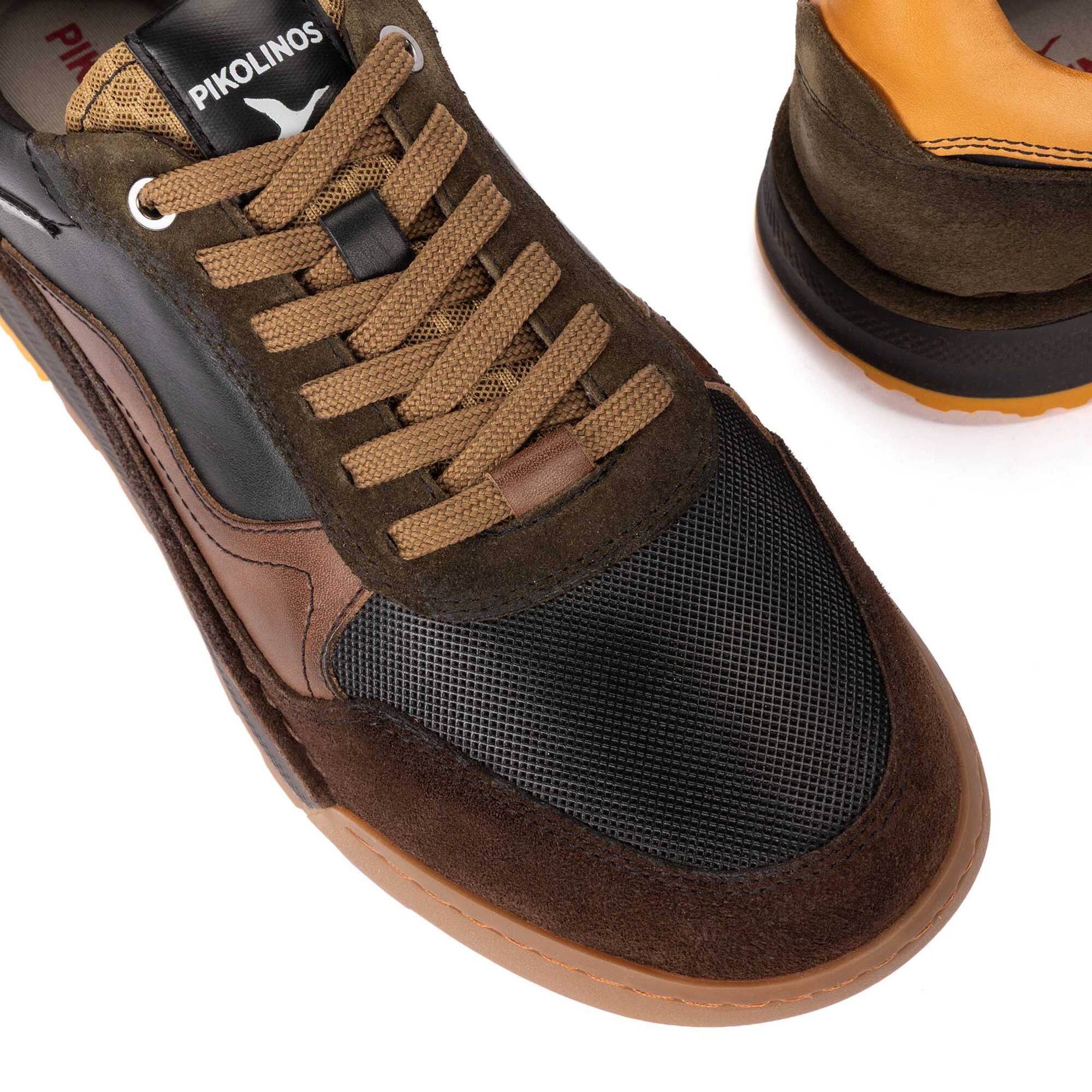 Pikolinos Teide M3W-6015C1 Mens Black Leather Lace Up Trainers, alternate product view 4.