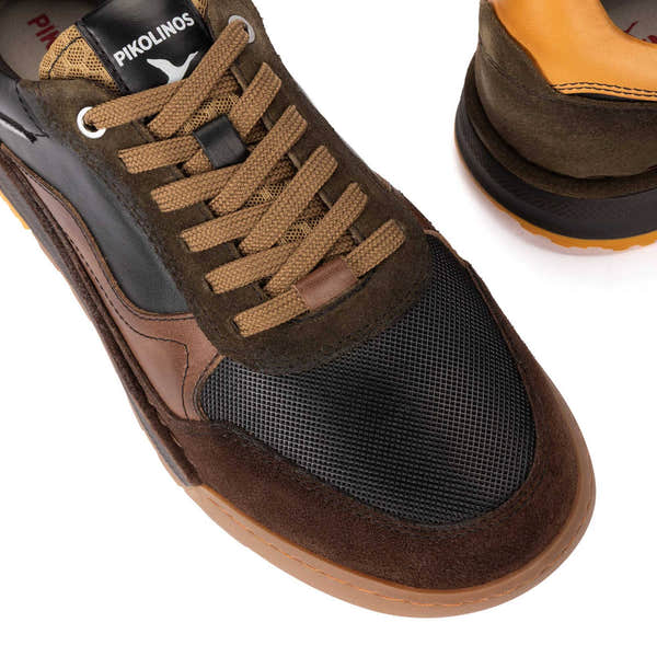 Pikolinos Teide M3W-6015C1 Mens Black Leather Lace Up Trainers, alternate product view 4.