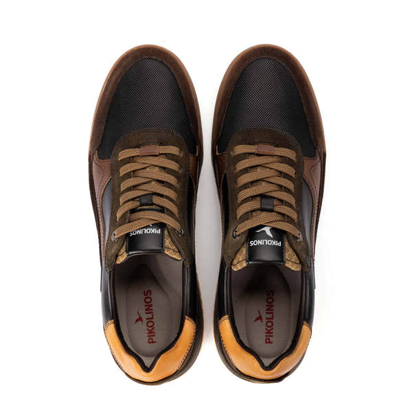 Pikolinos Teide M3W-6015C1 Mens Black Leather Lace Up Trainers, alternate product view 7.