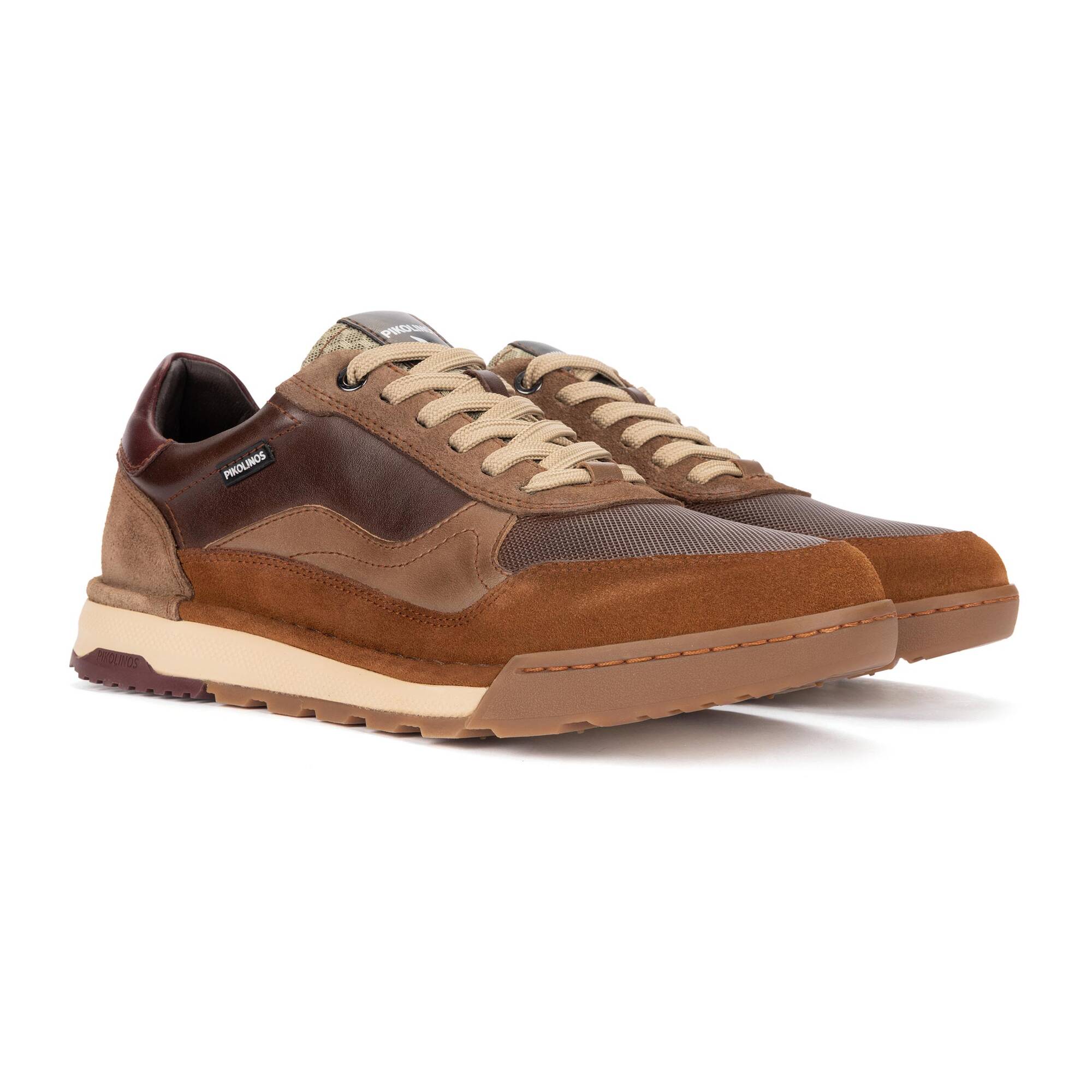 Pikolinos Teide M3W-6015C1 Mens Brown Leather Lace Up Trainers, alternate product view 2.