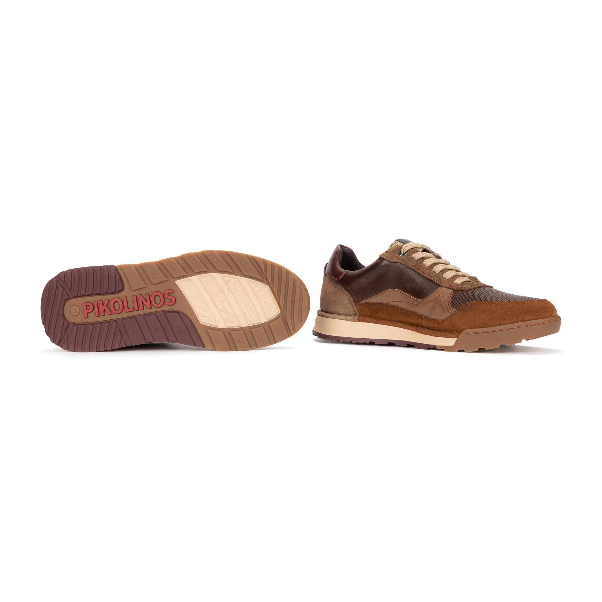 Pikolinos Teide M3W-6015C1 Mens Brown Leather Lace Up Trainers, alternate product view 5.