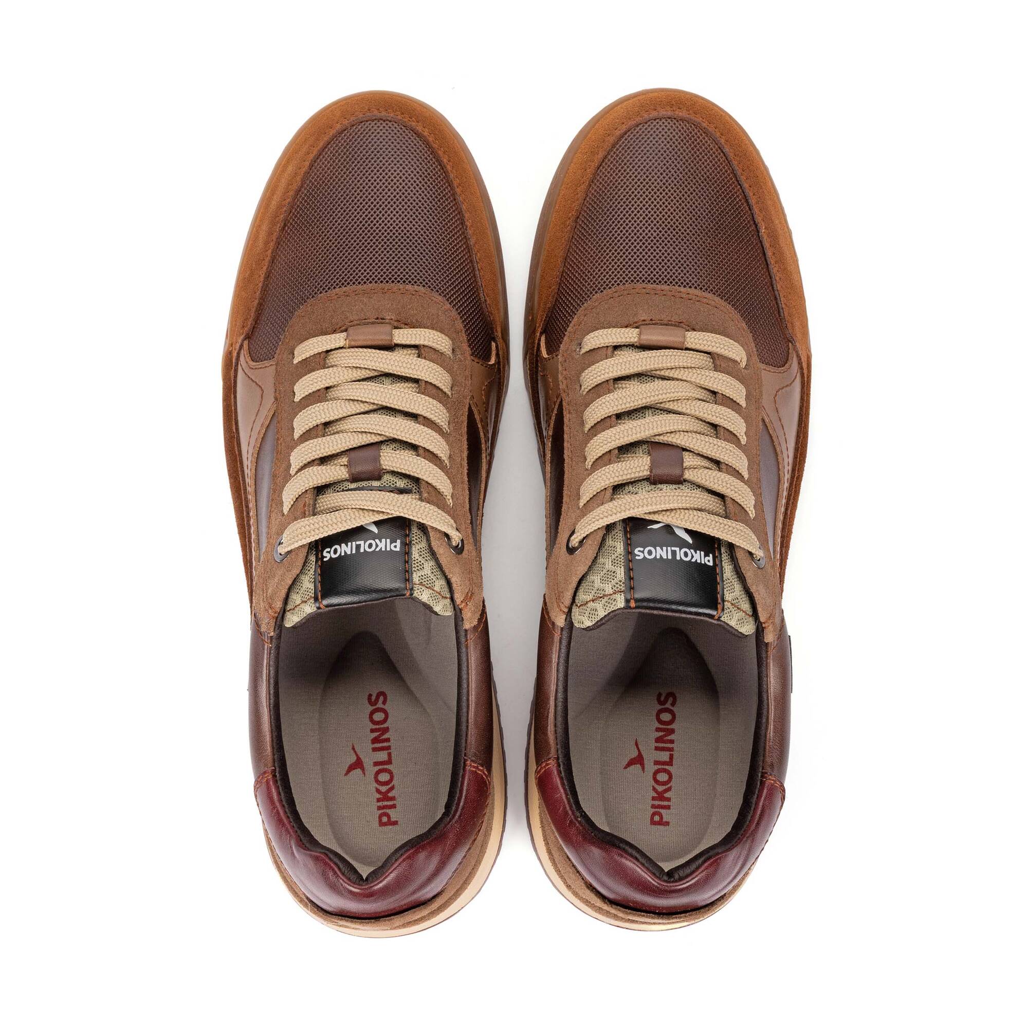 Pikolinos Teide M3W-6015C1 Mens Brown Leather Lace Up Trainers, alternate product view 6.