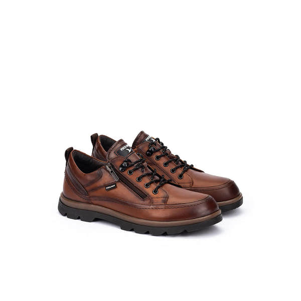 Pikolinos Vigo M3M-4163C1 Mens Chocolate Brown Leather Zip & Lace Shoes, alternate product view 2.