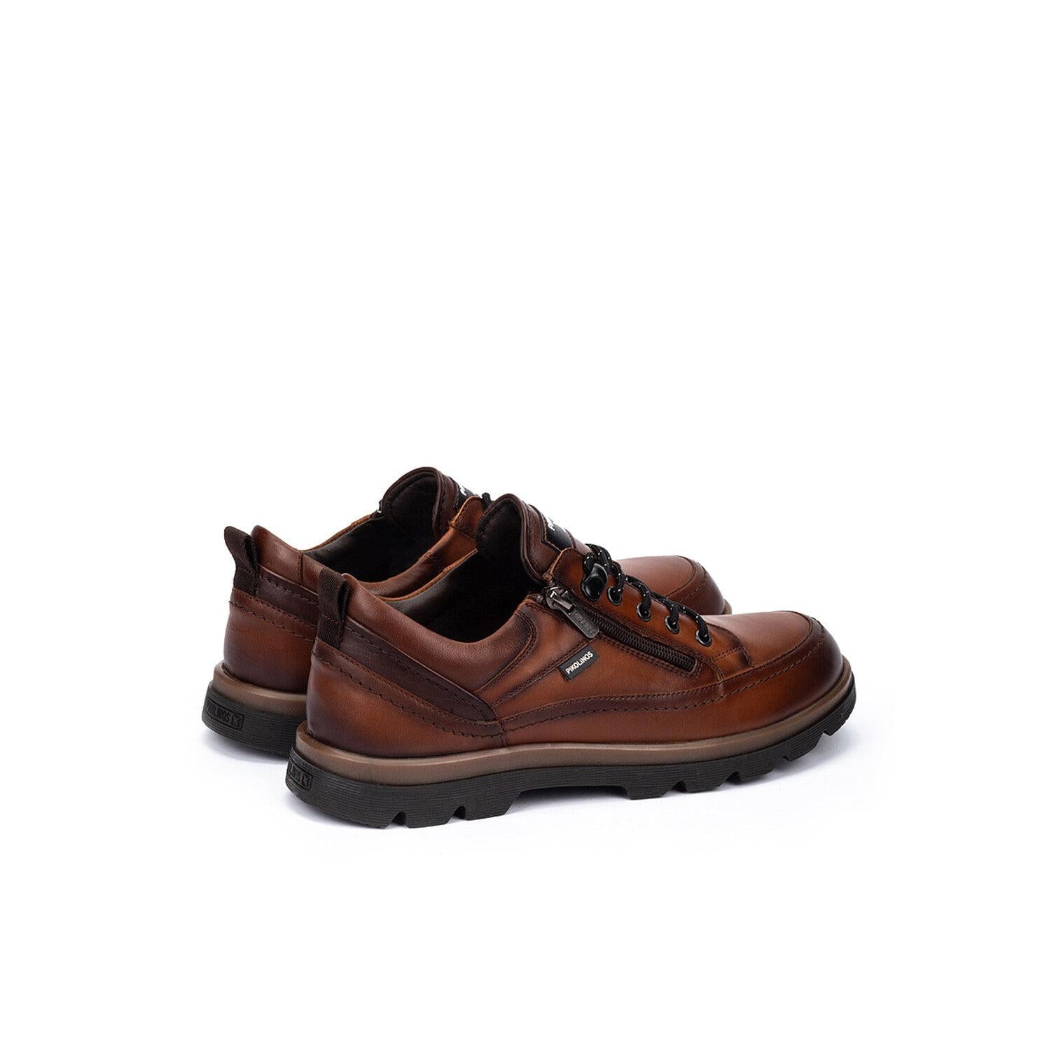 Pikolinos Vigo M3M-4163C1 Mens Chocolate Brown Leather Zip & Lace Shoes, alternate product view 3.