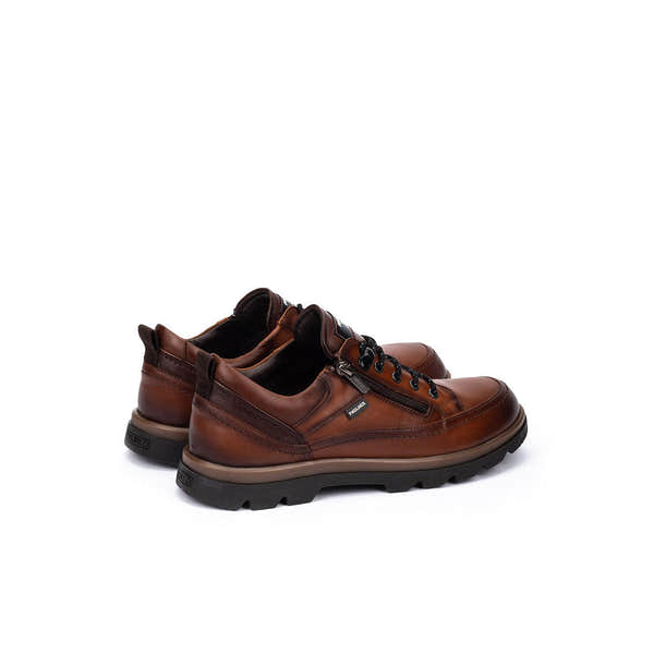 Pikolinos Vigo M3M-4163C1 Mens Chocolate Brown Leather Zip & Lace Shoes, alternate product view 3.