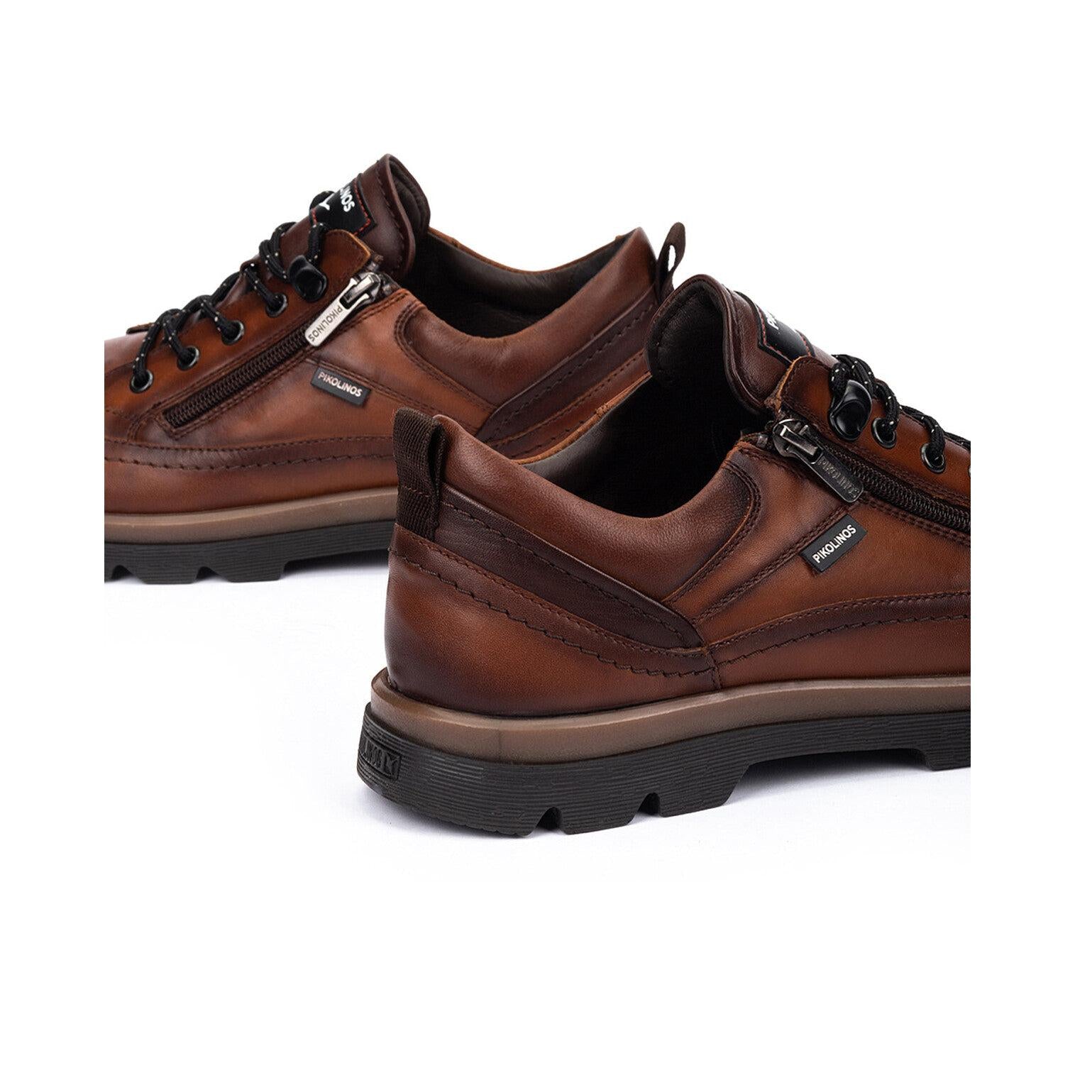 Pikolinos Vigo M3M-4163C1 Mens Chocolate Brown Leather Zip & Lace Shoes, alternate product view 4.