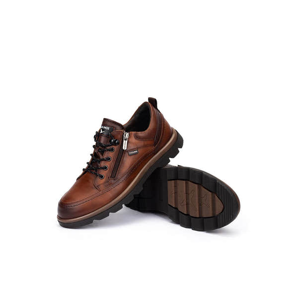 Pikolinos Vigo M3M-4163C1 Mens Chocolate Brown Leather Zip & Lace Shoes, alternate product view 5.