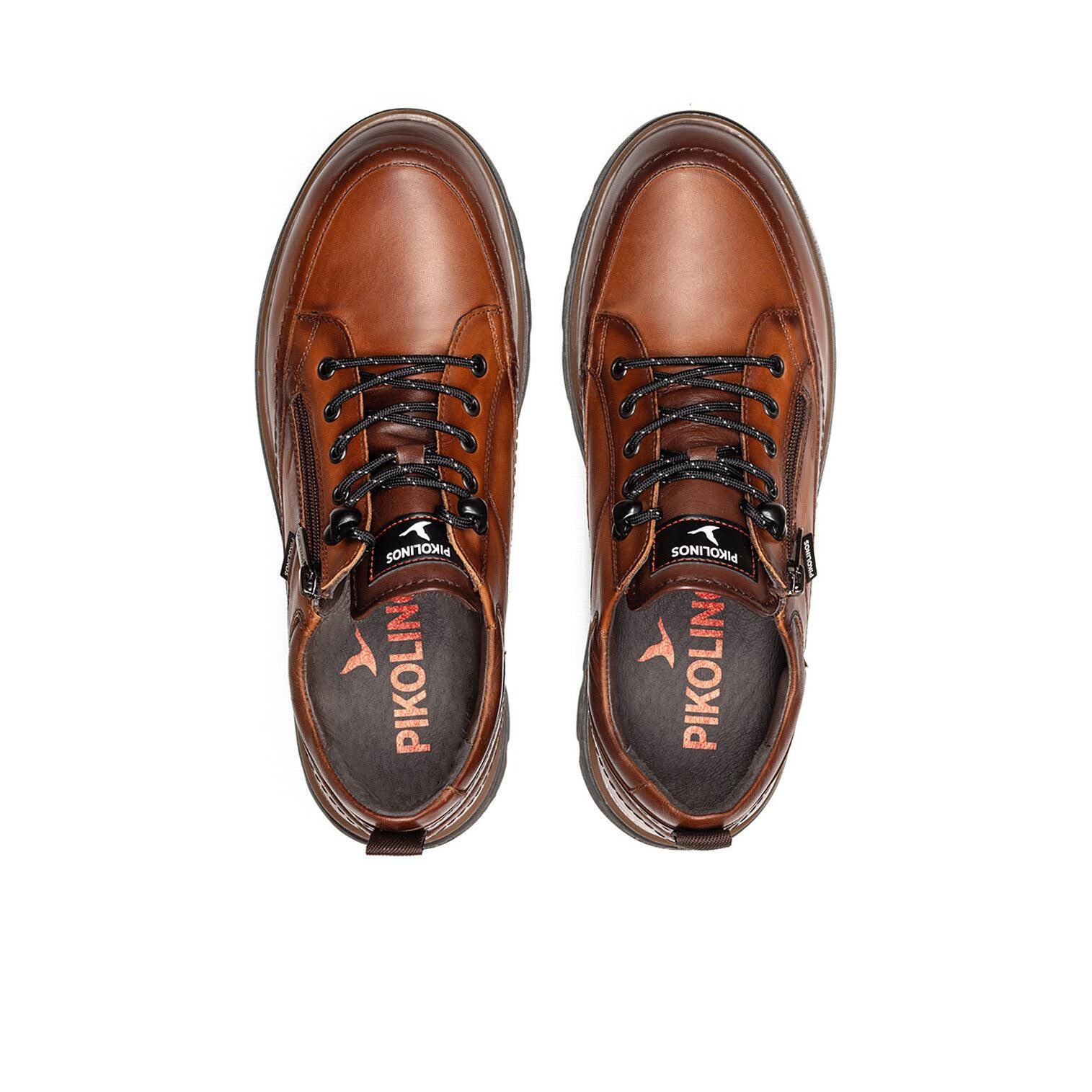 Pikolinos Vigo M3M-4163C1 Mens Chocolate Brown Leather Zip & Lace Shoes, alternate product view 6.