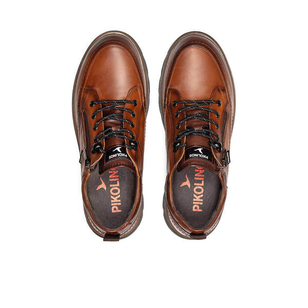 Pikolinos Vigo M3M-4163C1 Mens Chocolate Brown Leather Zip & Lace Shoes, alternate product view 6.