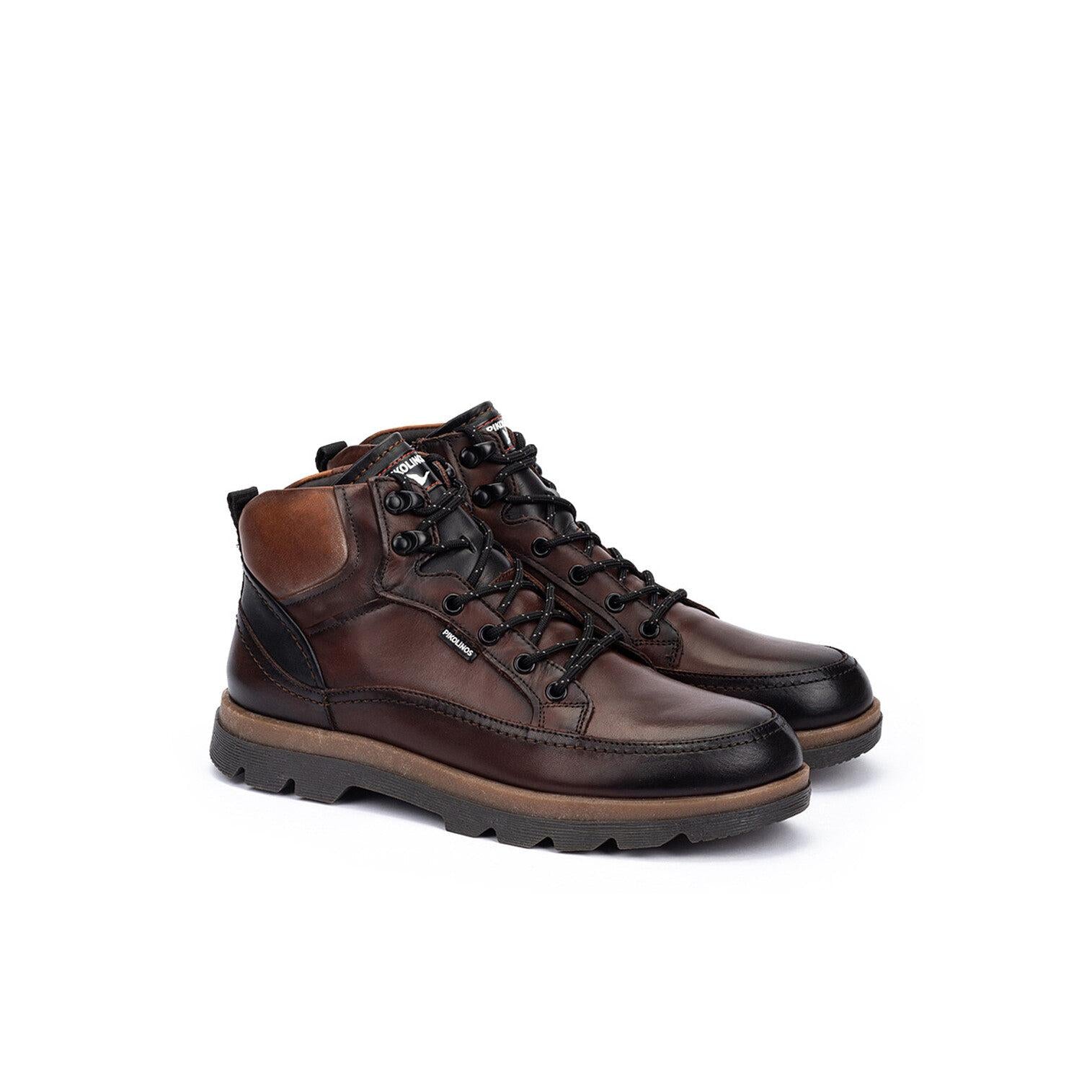 Pikolinos Vigo M3M-8107C1 Mens Brown Leather Zip & Lace Ankle Boots, alternate product view 2.