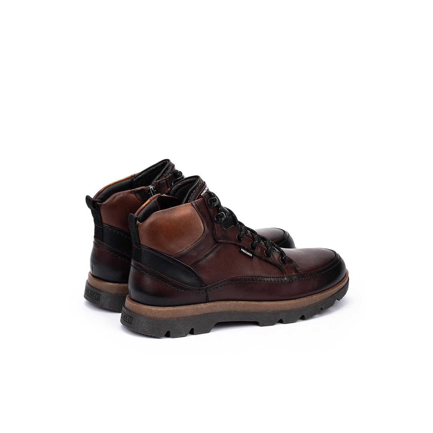 Pikolinos Vigo M3M-8107C1 Mens Brown Leather Zip & Lace Ankle Boots, alternate product view 3.