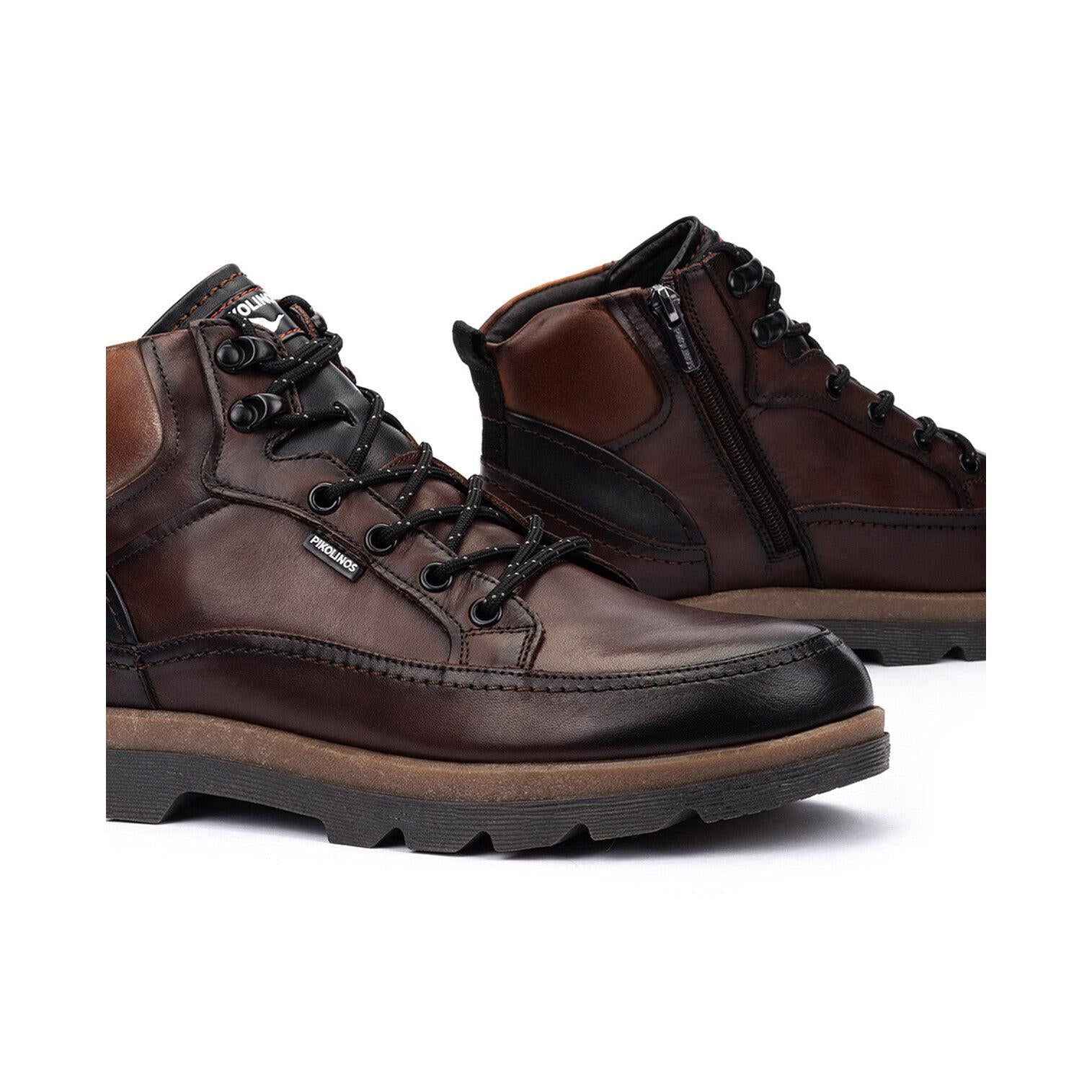 Pikolinos Vigo M3M-8107C1 Mens Brown Leather Zip & Lace Ankle Boots, alternate product view 4.